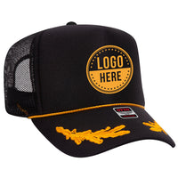 Custom Printed Otto 39-165 - 5 Panel High Crown Foam Trucker Hat Mesh Back Cap