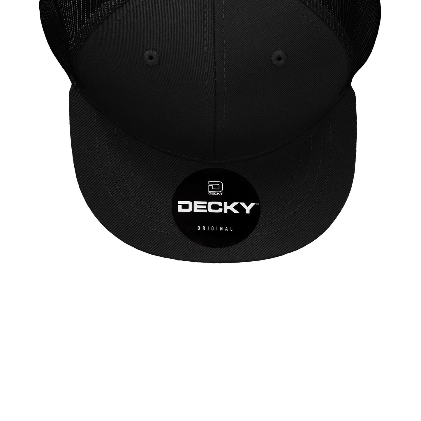 Decky 1052 6 Panel Trucker Hat Flat Bill Snapback - Blank