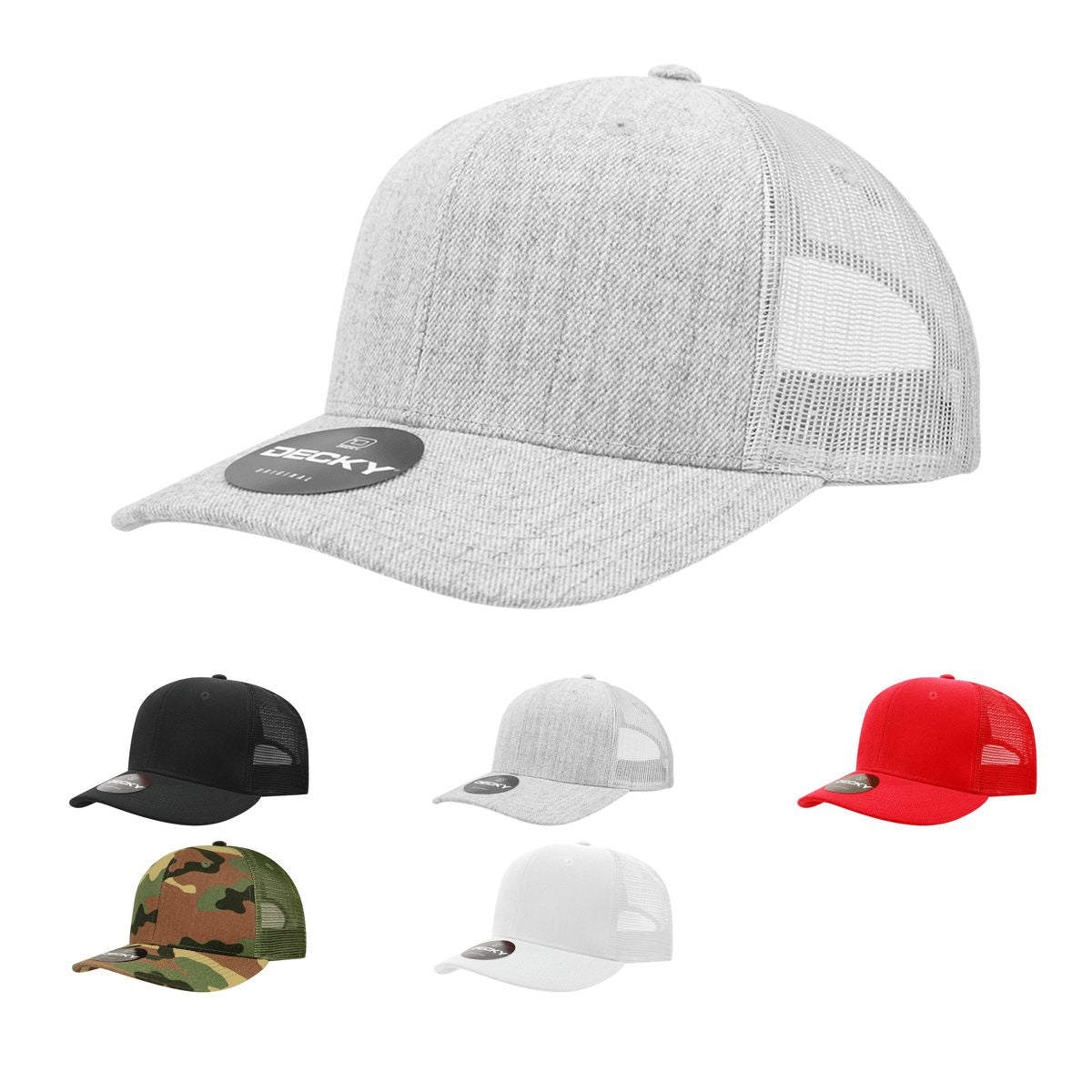 Casquette Trucker Decky Cotton Curve Bill - Motif Camouflage, Fermoir Réglable, 50% Coton/50% Nylon | Style Décontracté