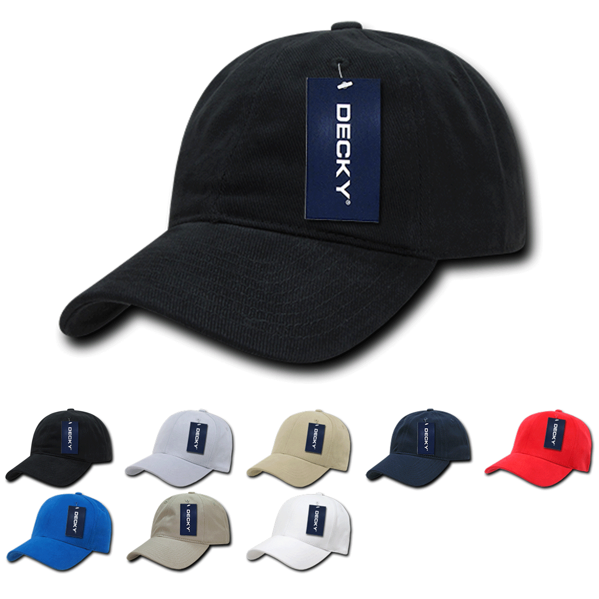 Custom Embroidered Decky 112 6 Panel Low Profile Relaxed Brushed Cotton Dad Hat
