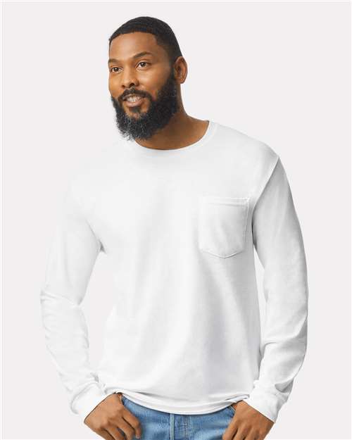 Gildan 2410 Unisex Ultra Cotton® Long Sleeve Pocket T-Shirt
