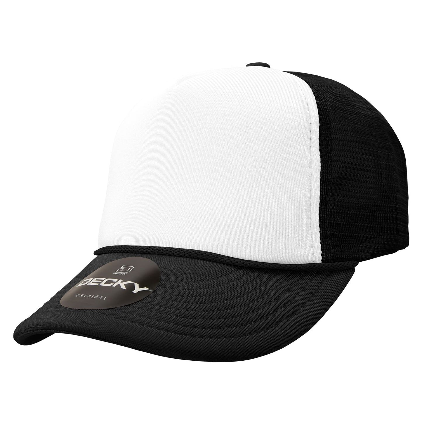 Decky 210 5 Panel Foam Trucker Hat Two Tone Mesh Back Cap - Blank