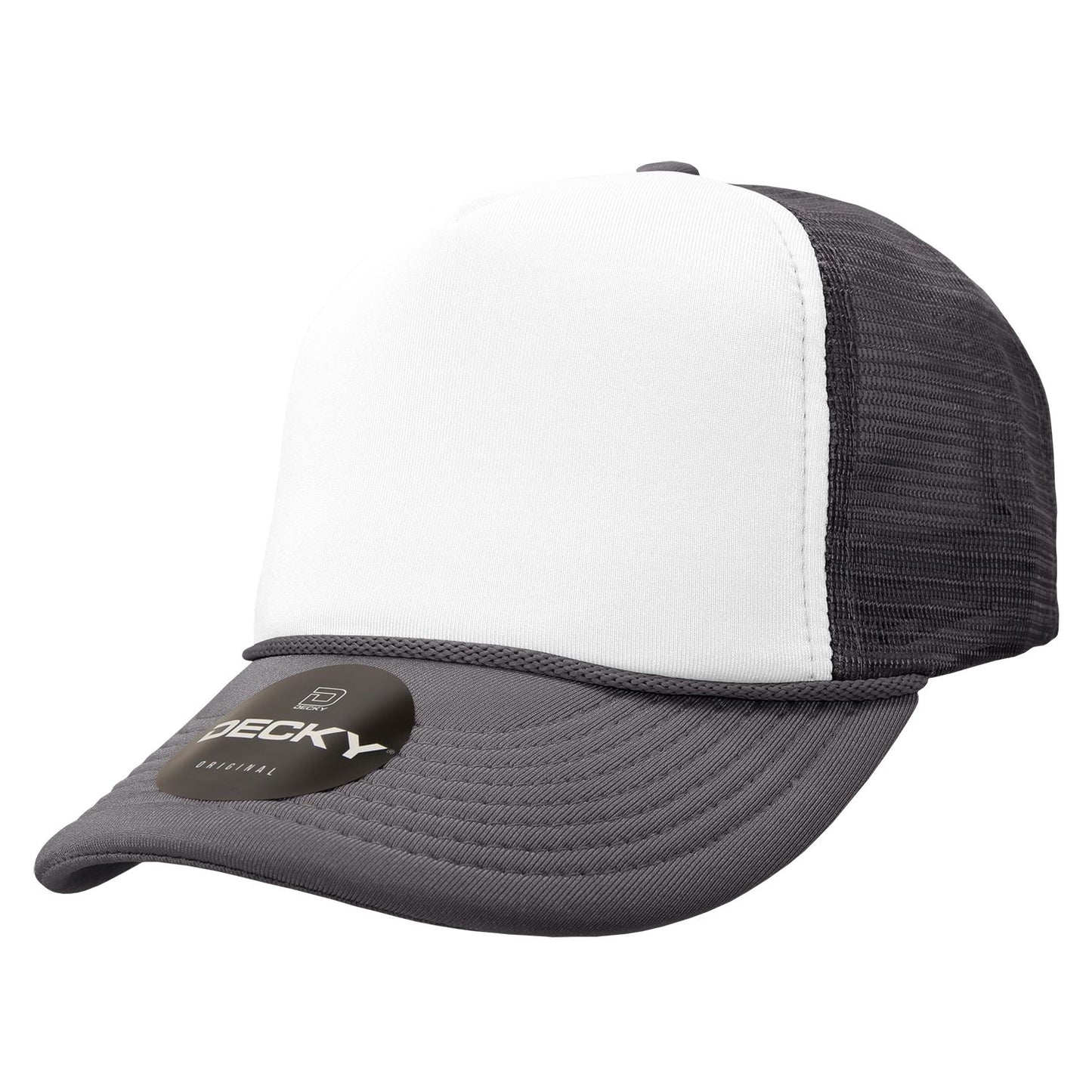 Decky 210 5 Panel Foam Trucker Hat Two Tone Mesh Back Cap - Blank