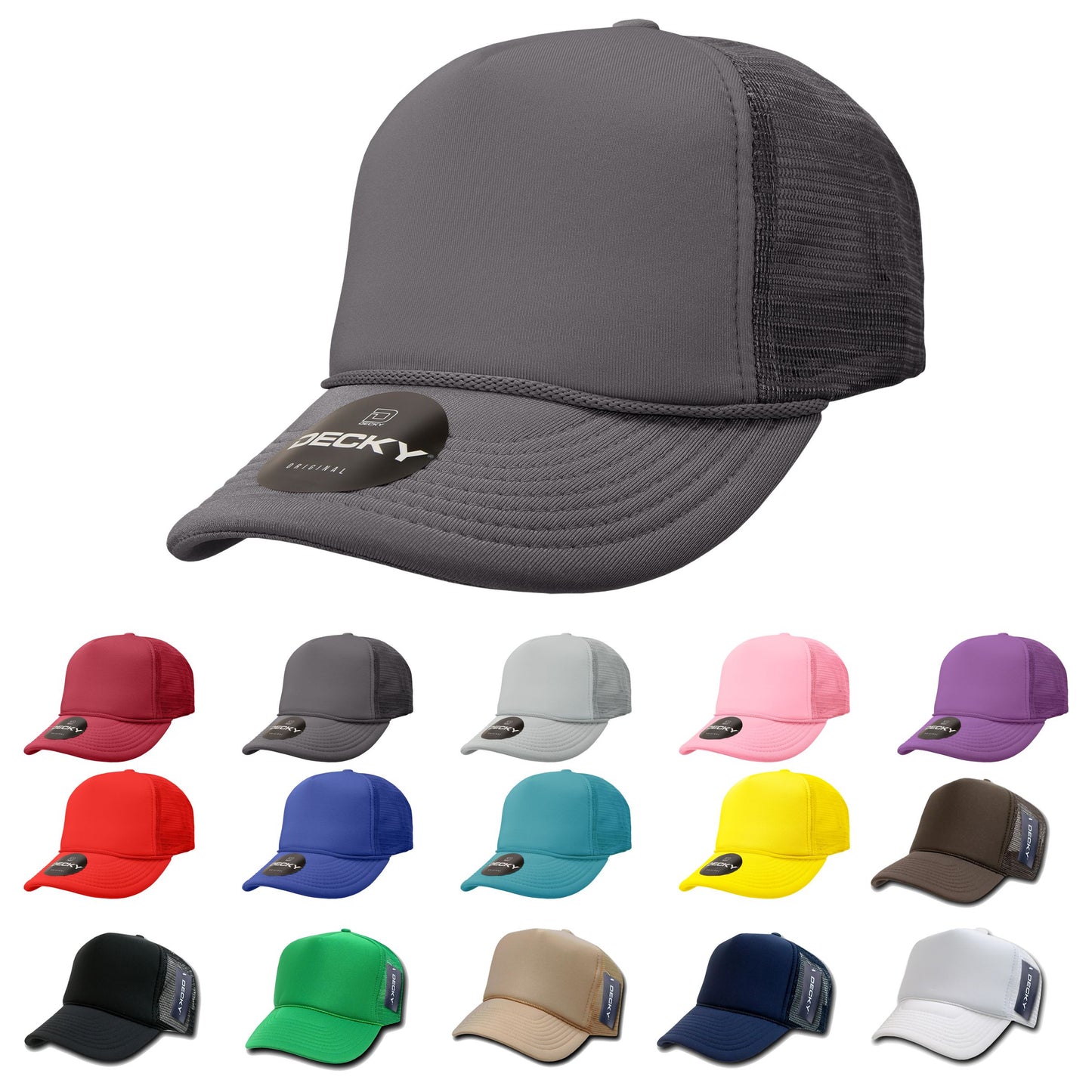 Decky 211 5-Panel Foam Trucker Cap Mesh Back Hat - Blank