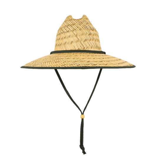 Decky 528 Mat Straw Lifeguard Hat, Lunada Bay - Blank - Star Hats & Embroidery