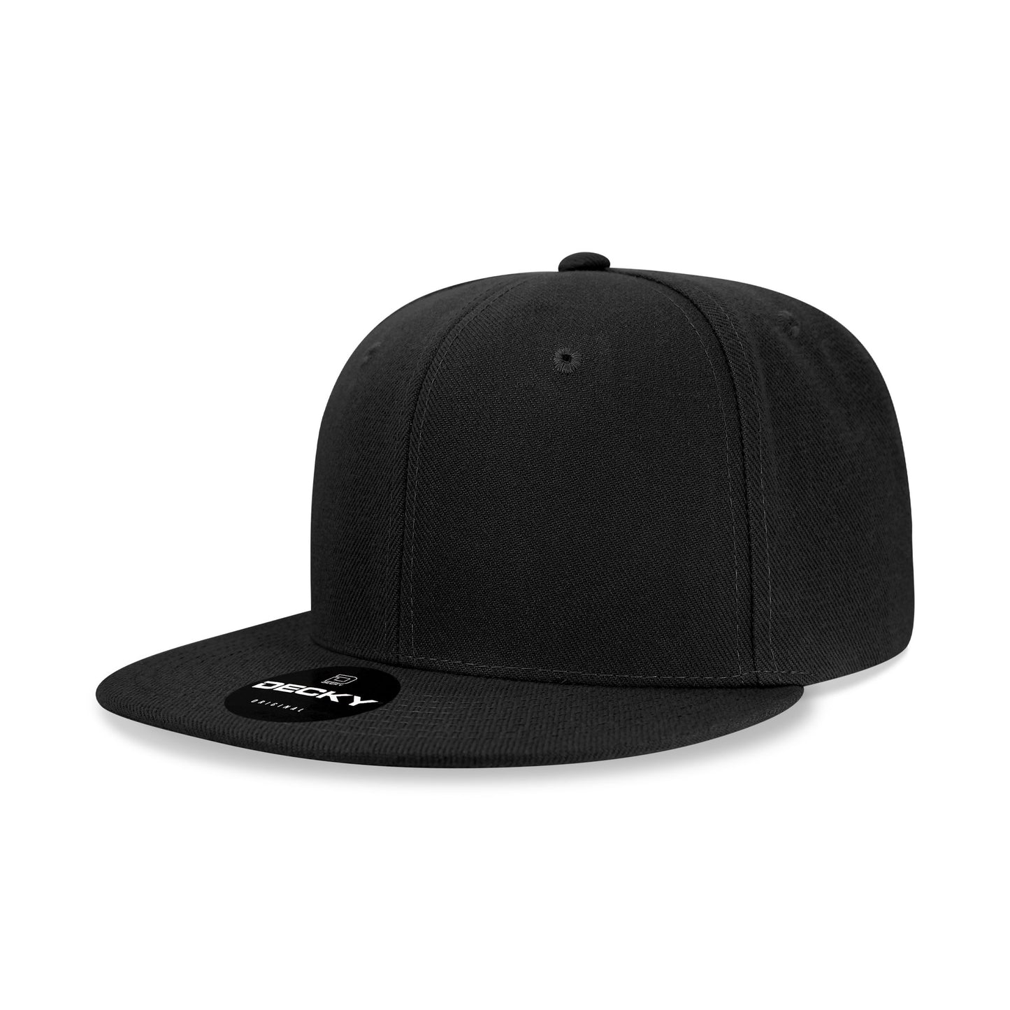 Decky 6020 High Profile 6 Panel Snapback Flat Bill Hat - Blank