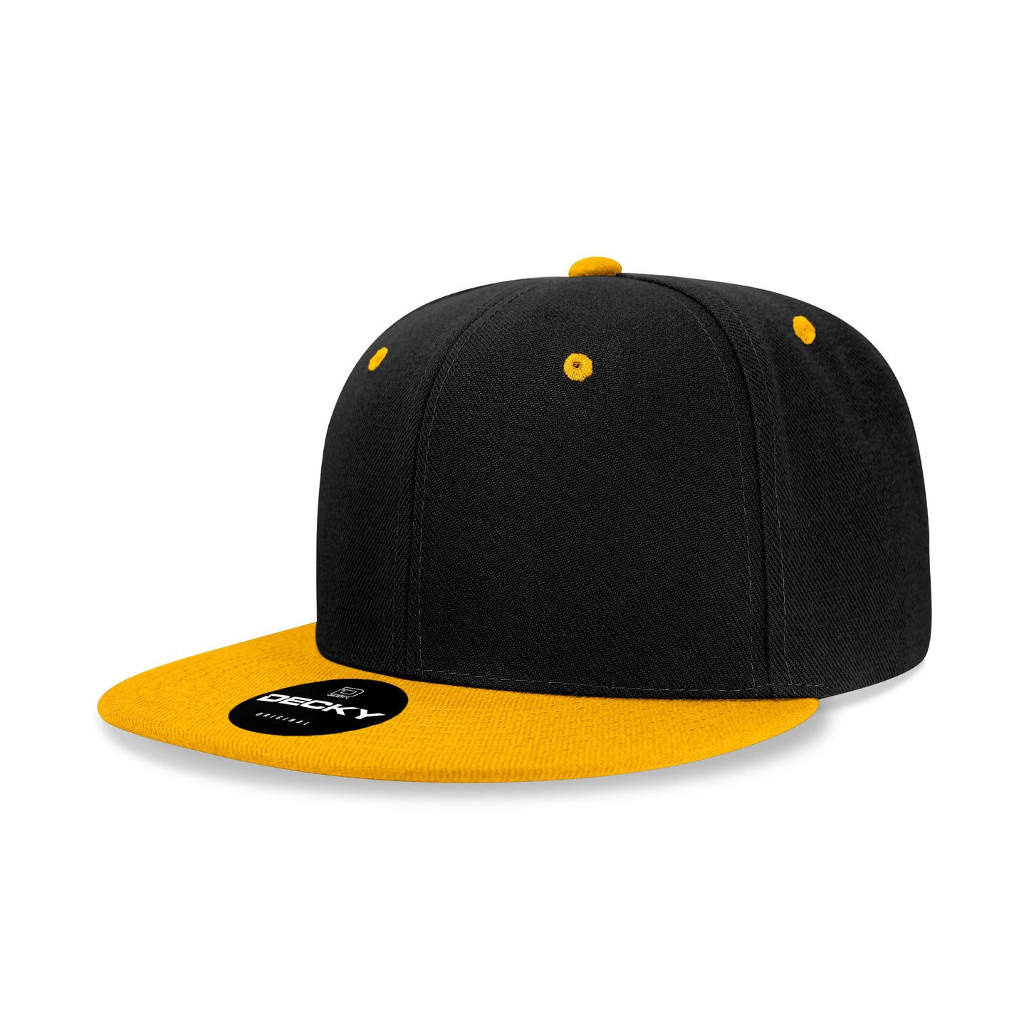Decky 6020 High Profile 6 Panel Snapback Flat Bill Hat - Blank