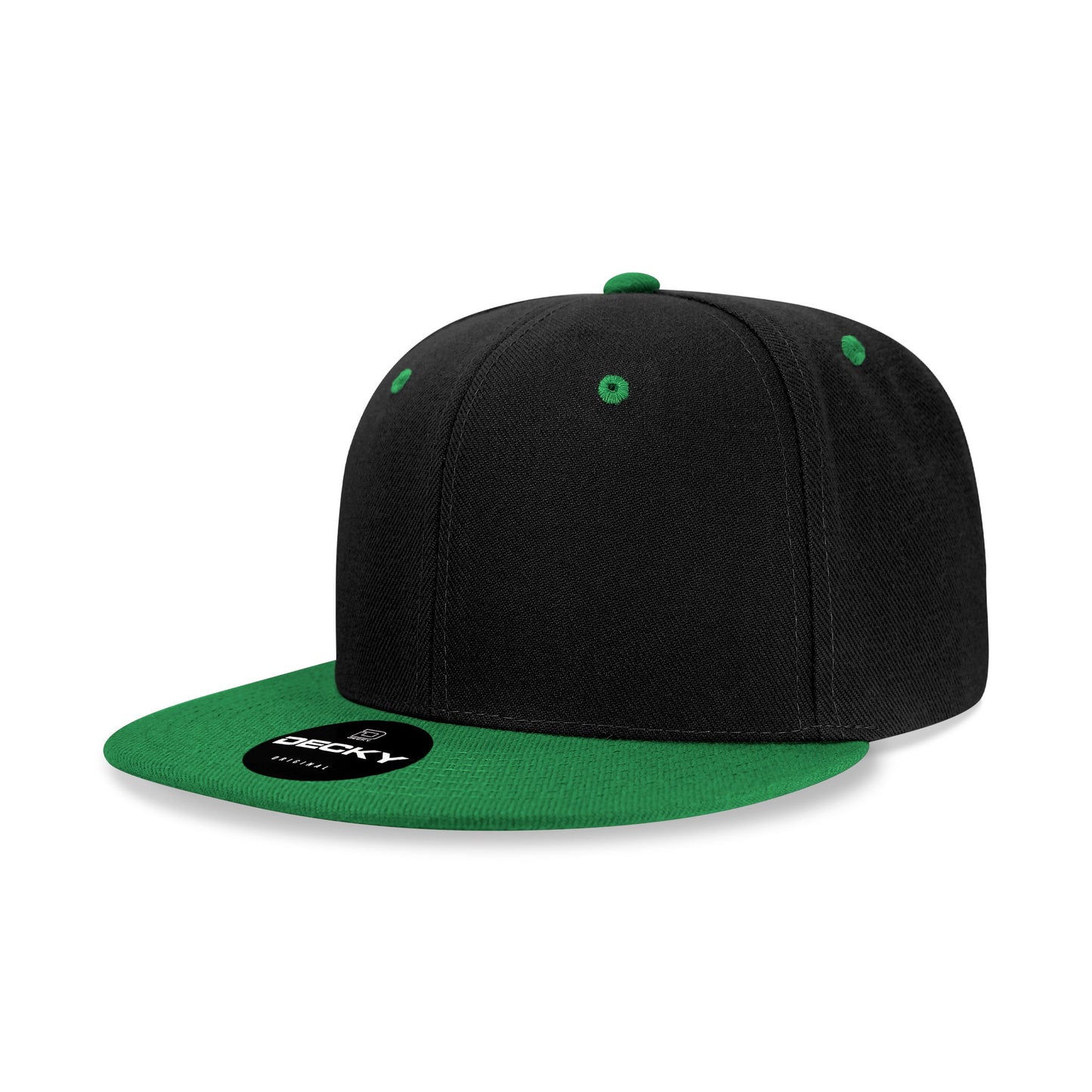 Decky 6020 High Profile 6 Panel Snapback Flat Bill Hat - Blank