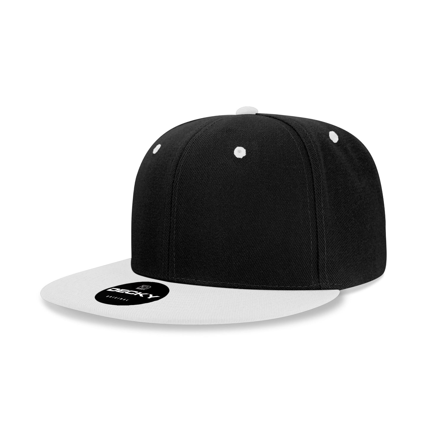 Decky 6020 High Profile 6 Panel Snapback Flat Bill Hat - Blank