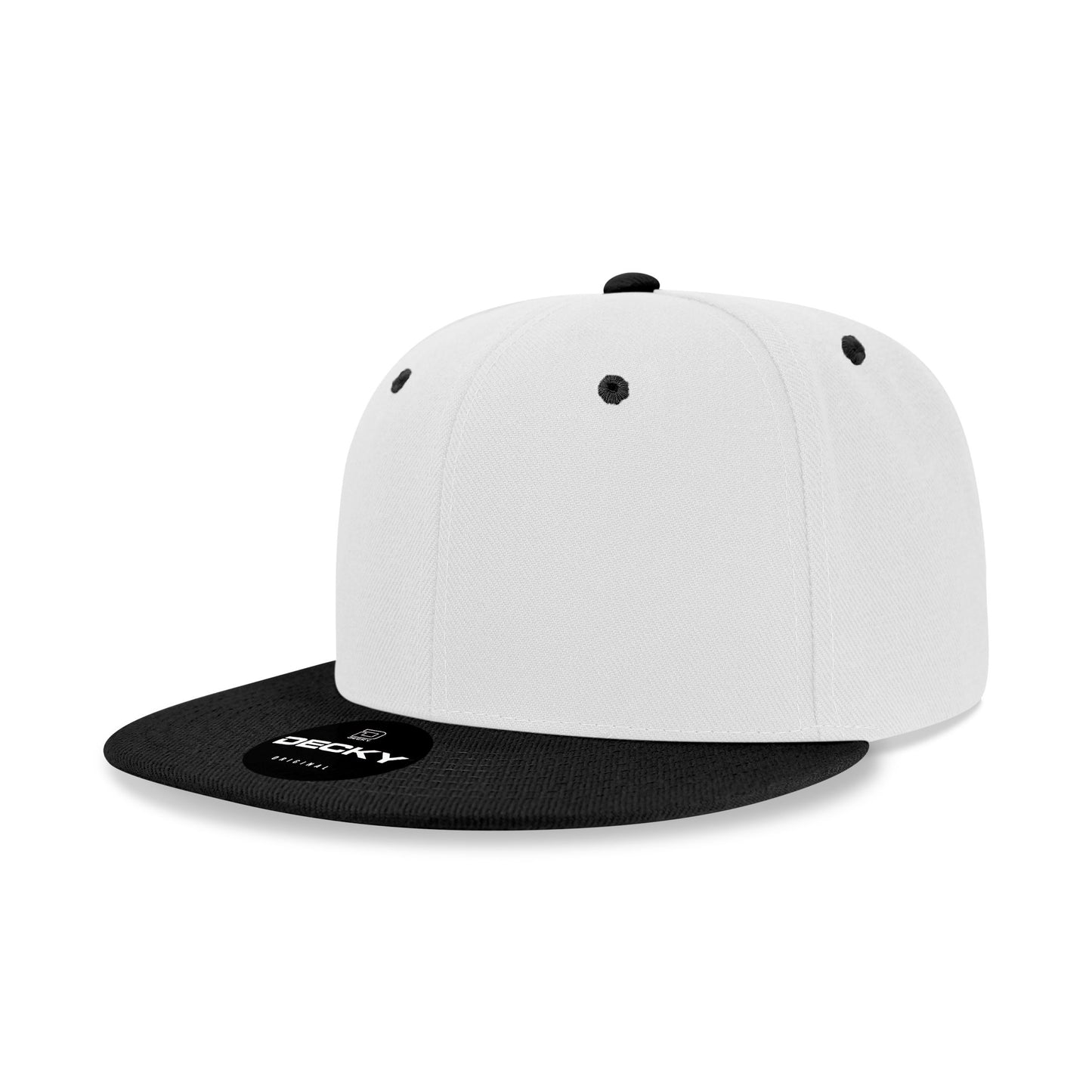 Decky 6020 High Profile 6 Panel Snapback Flat Bill Hat - Blank
