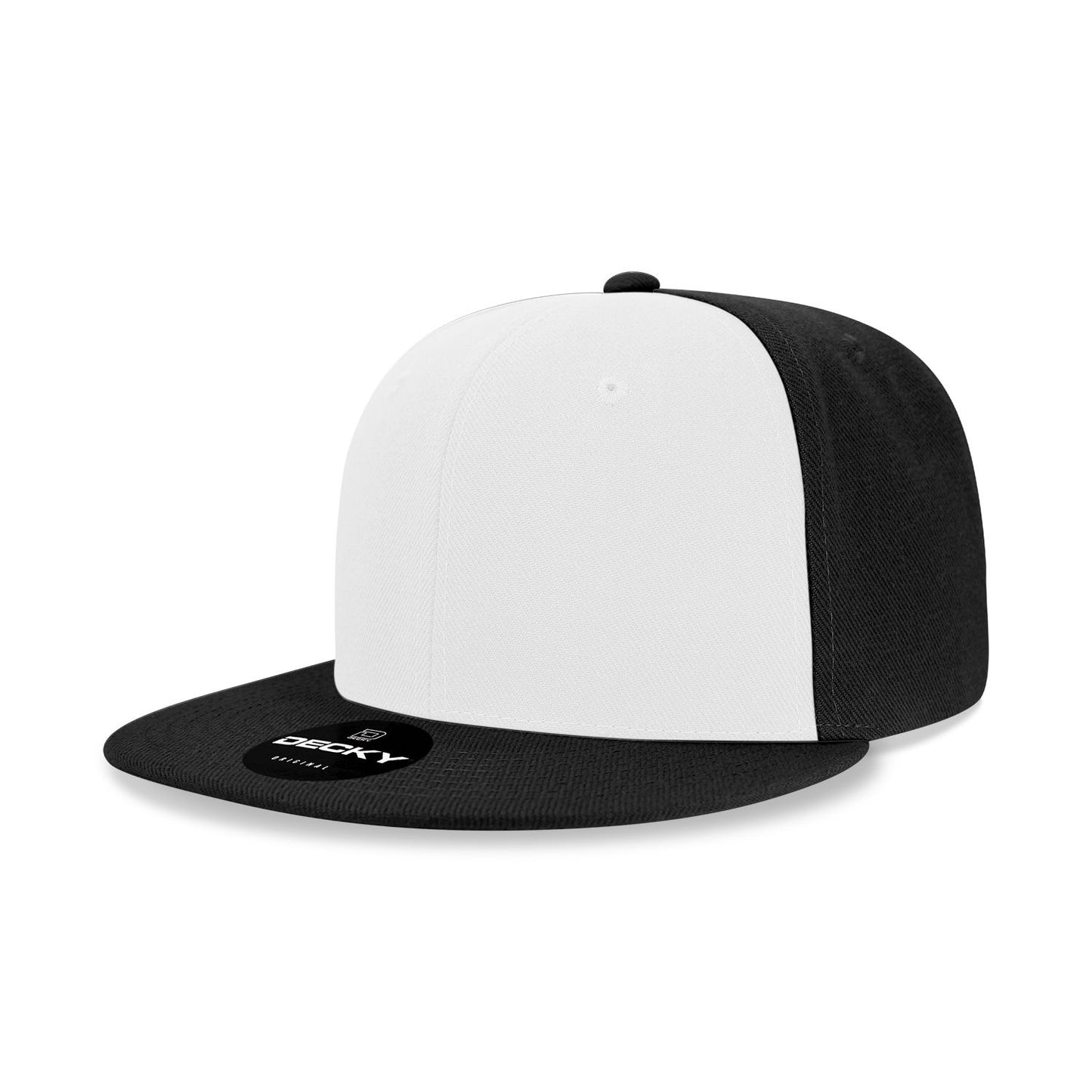 Decky 6020 High Profile 6 Panel Snapback Flat Bill Hat - Blank