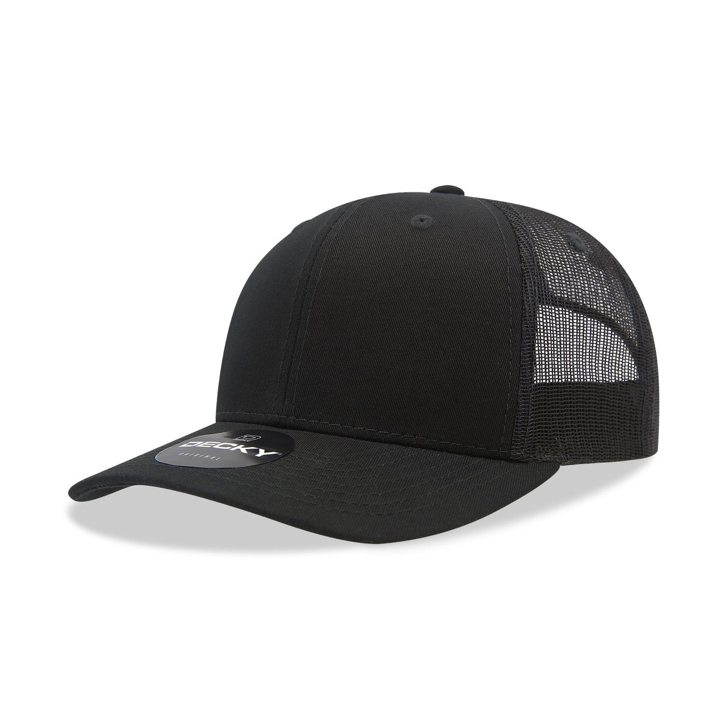 Decky 6021 Classic Trucker Hat, 6 Panel Mid Profile Trucker Cap - Blank