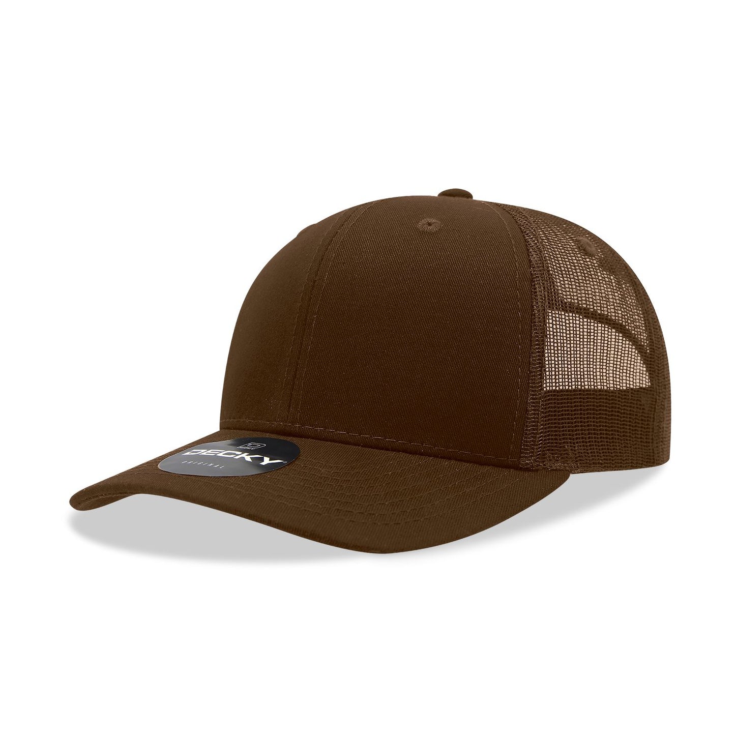 Decky 6021 Classic Trucker Hat, 6 Panel Mid Profile Trucker Cap - Blank