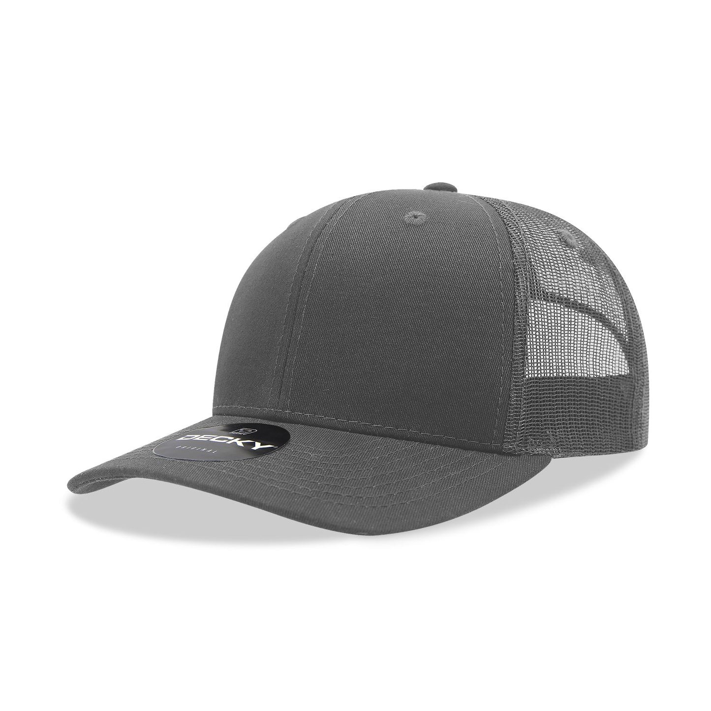 Decky 6021 Classic Trucker Hat, 6 Panel Mid Profile Trucker Cap - Blank