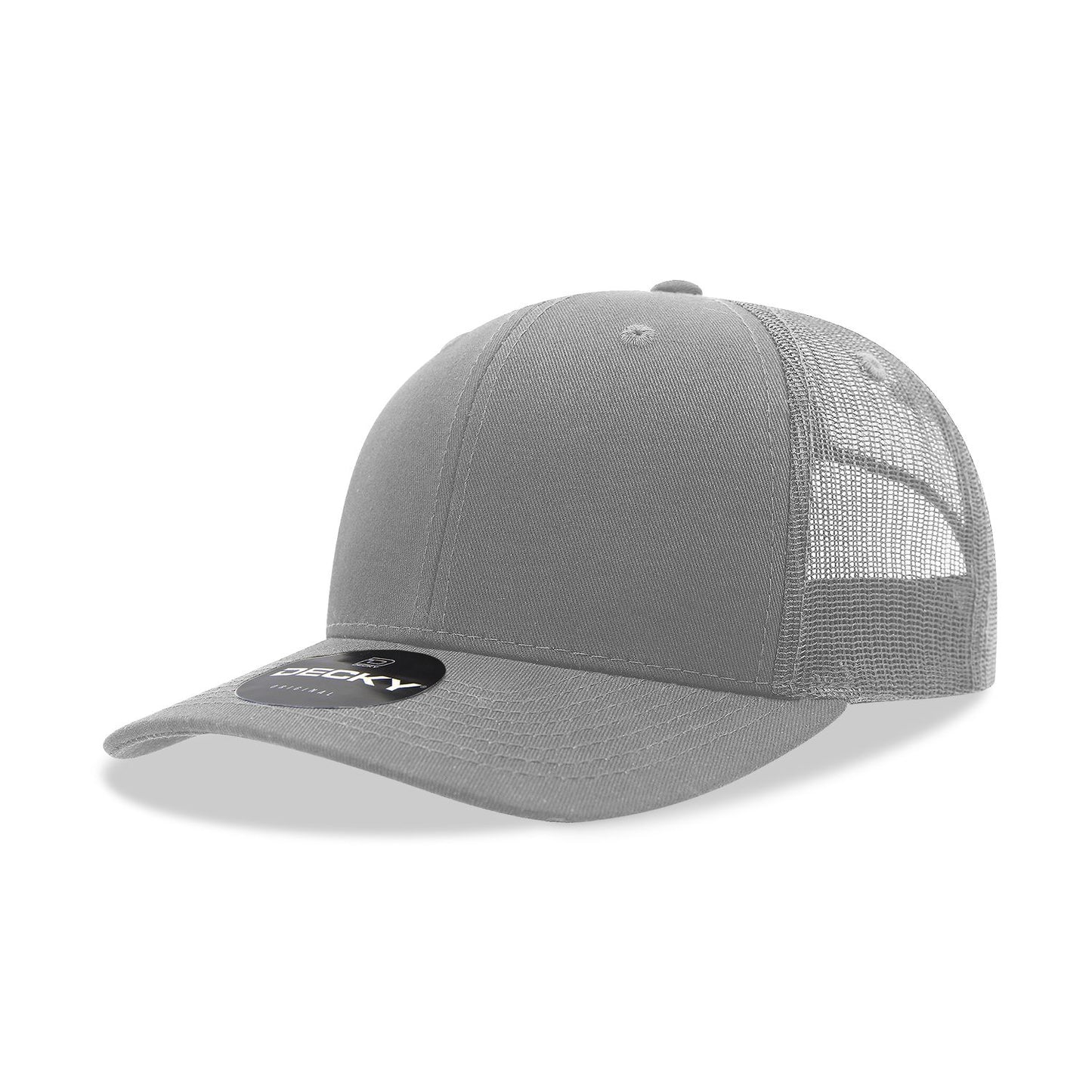 Decky 6021 Classic Trucker Hat, 6 Panel Mid Profile Trucker Cap - Blank