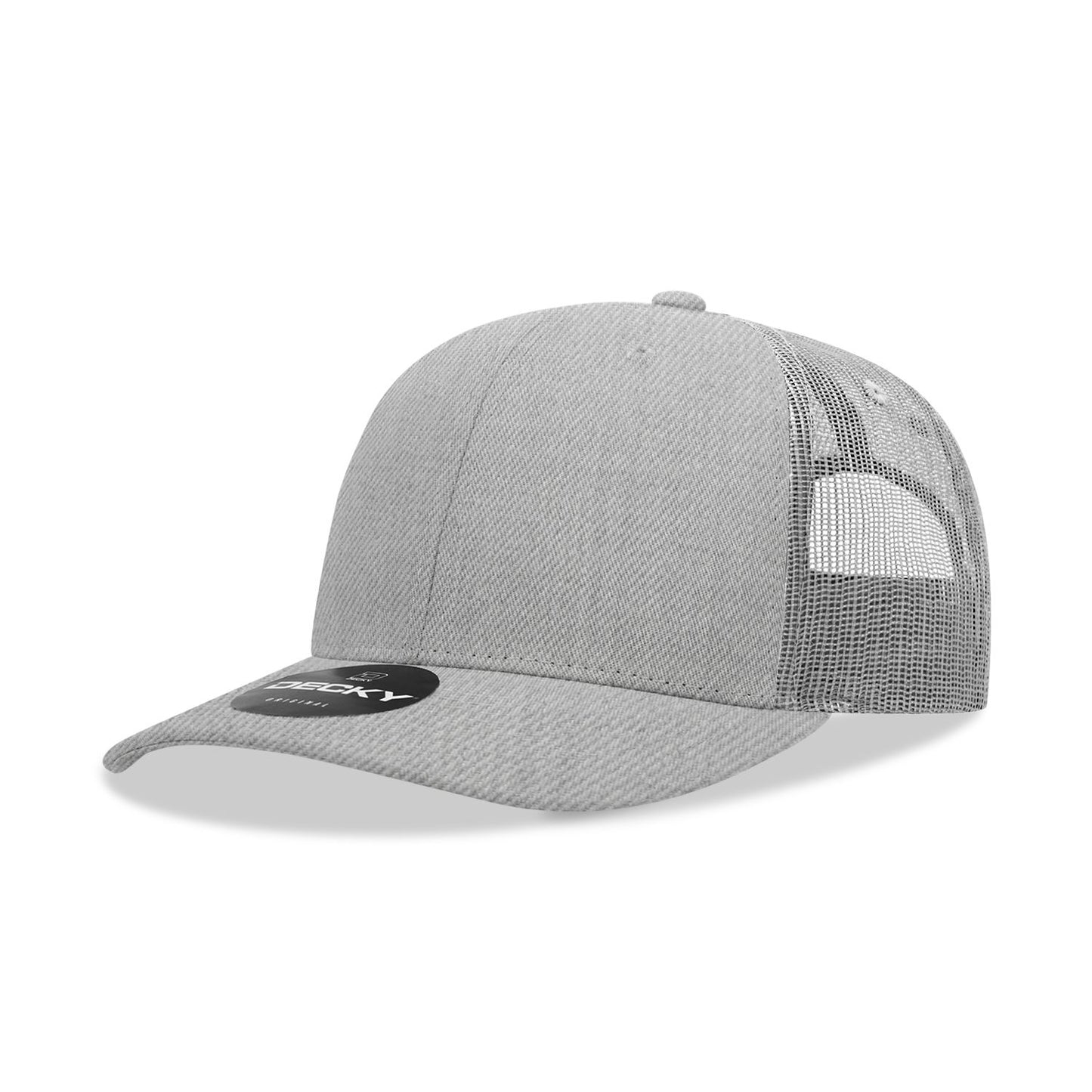 Decky 6021 Classic Trucker Hat, 6 Panel Mid Profile Trucker Cap - Blank