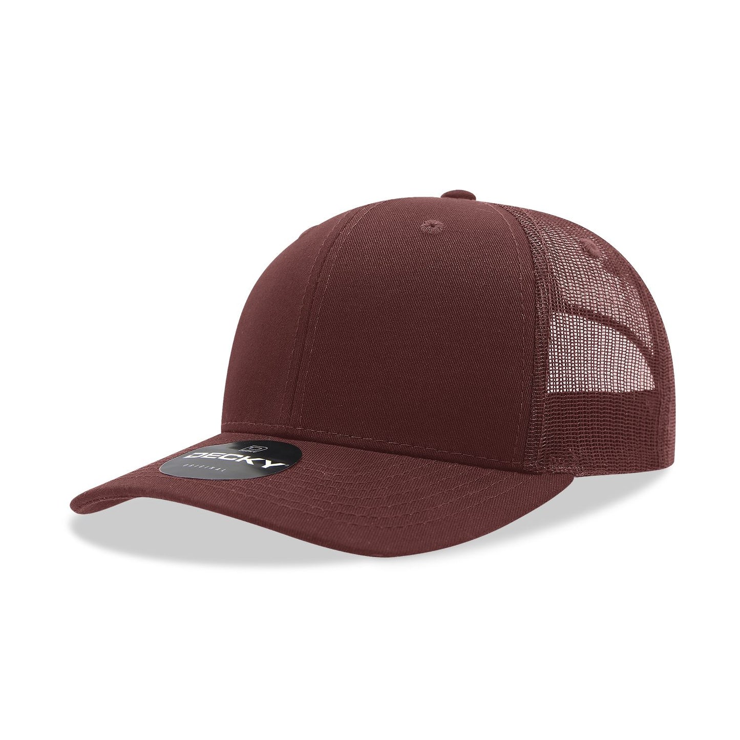 Decky 6021 Classic Trucker Hat, 6 Panel Mid Profile Trucker Cap - Blank