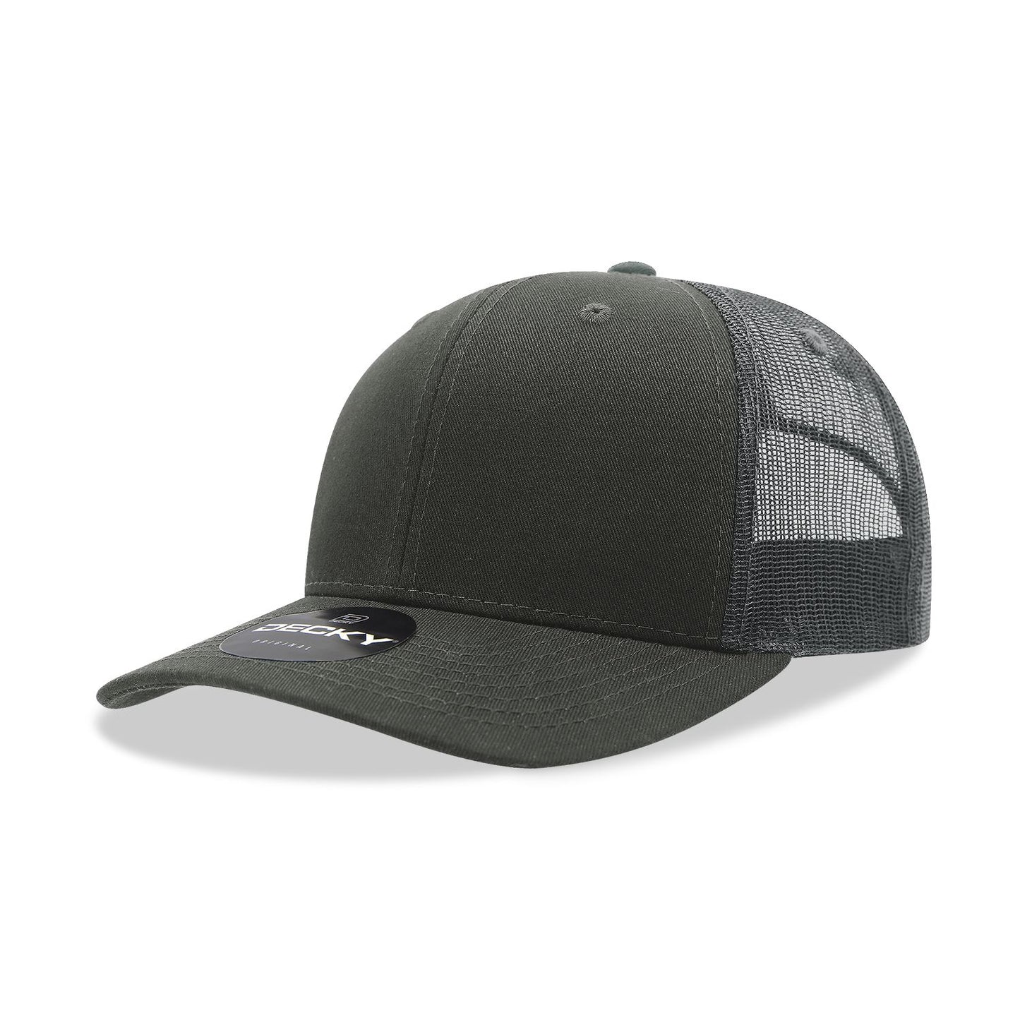 Decky 6021 Classic Trucker Hat, 6 Panel Mid Profile Trucker Cap - Blank