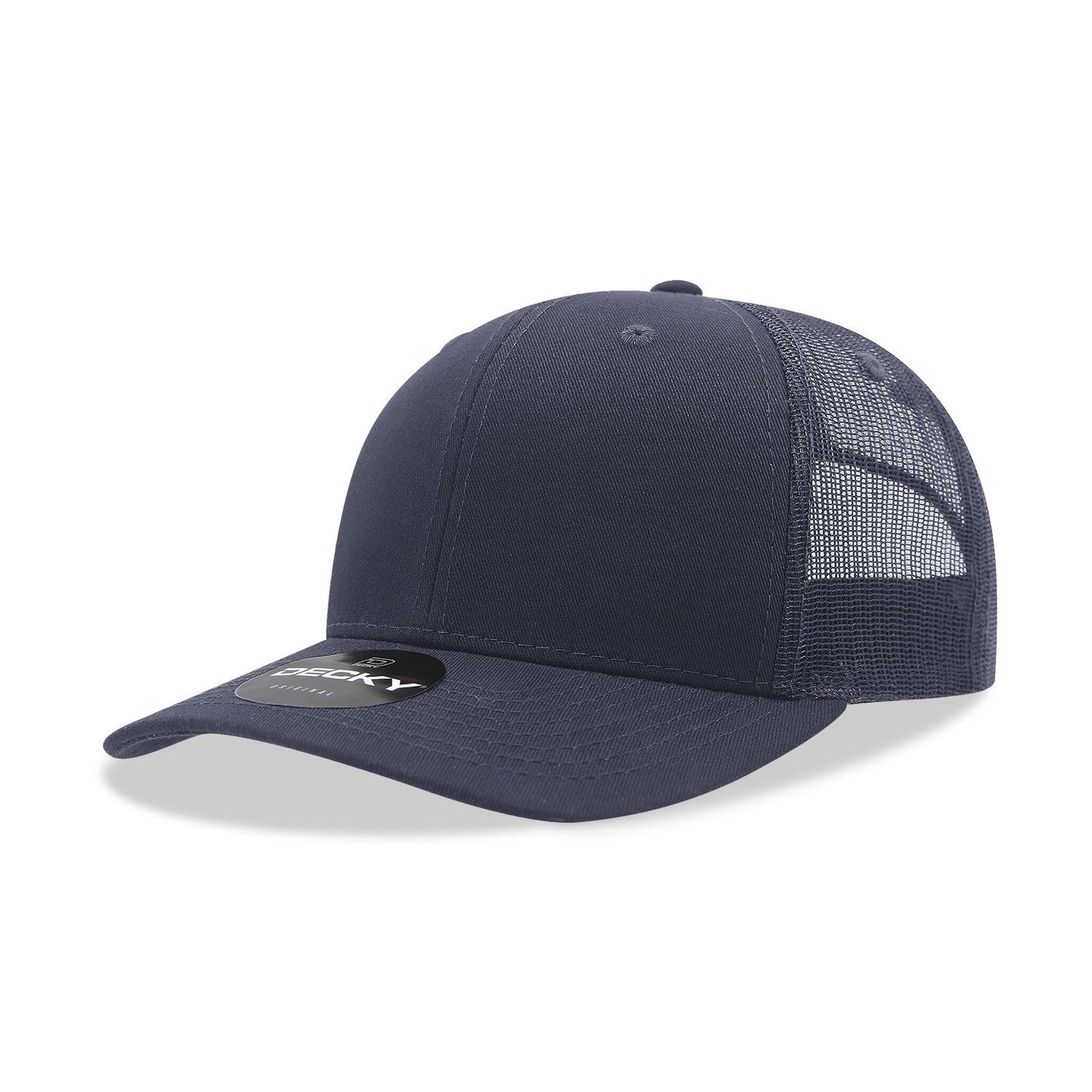 Decky 6021 Classic Trucker Hat, 6 Panel Mid Profile Trucker Cap - Blank