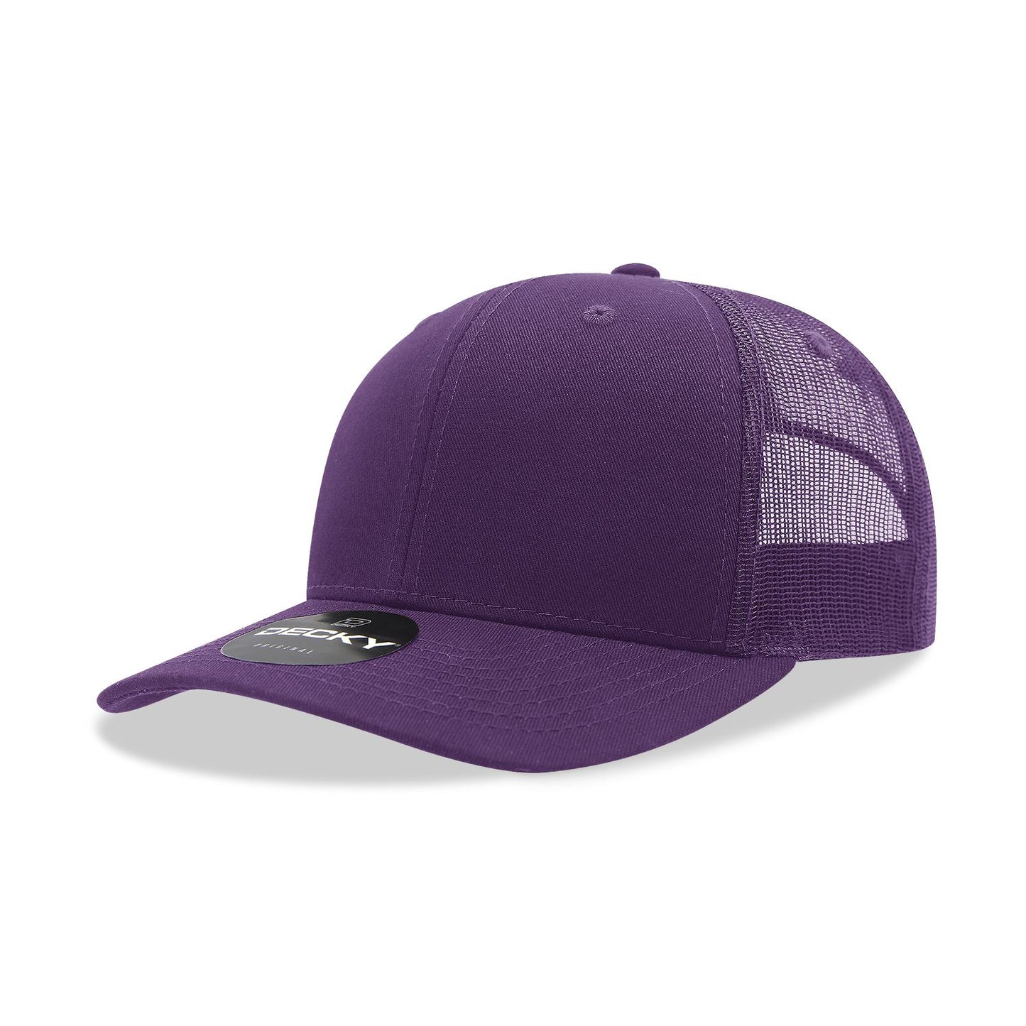 Decky 6021 Classic Trucker Hat, 6 Panel Mid Profile Trucker Cap - Blank