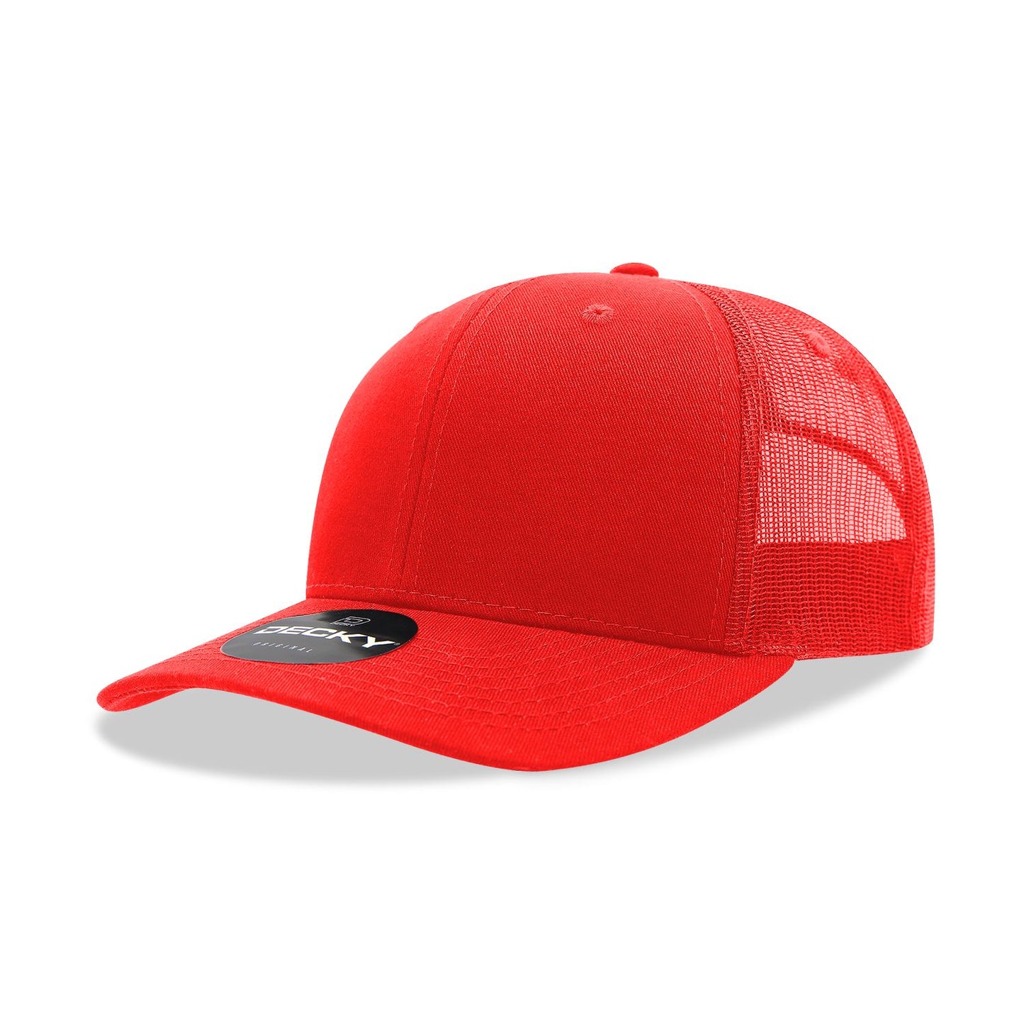 Decky 6021 Classic Trucker Hat, 6 Panel Mid Profile Trucker Cap - Blank