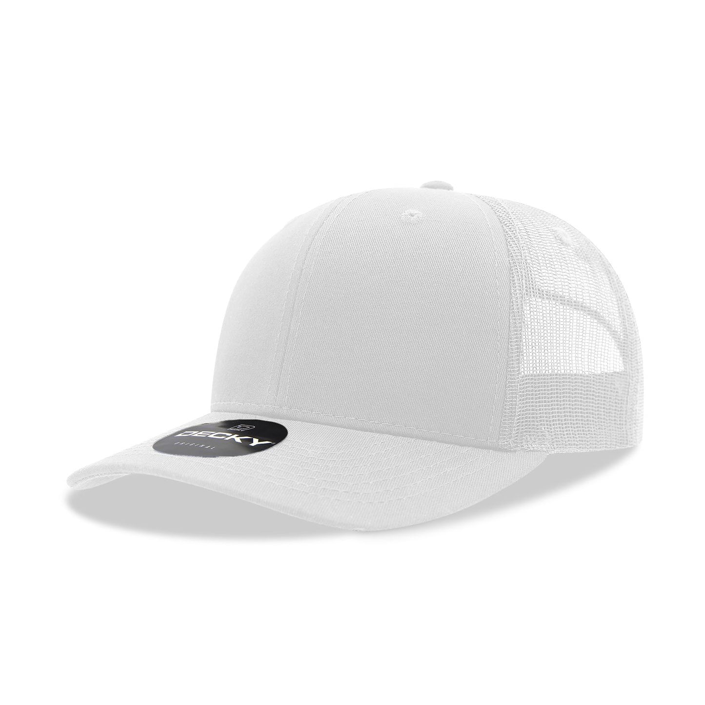 Decky 6021 Classic Trucker Hat, 6 Panel Mid Profile Trucker Cap - Blank
