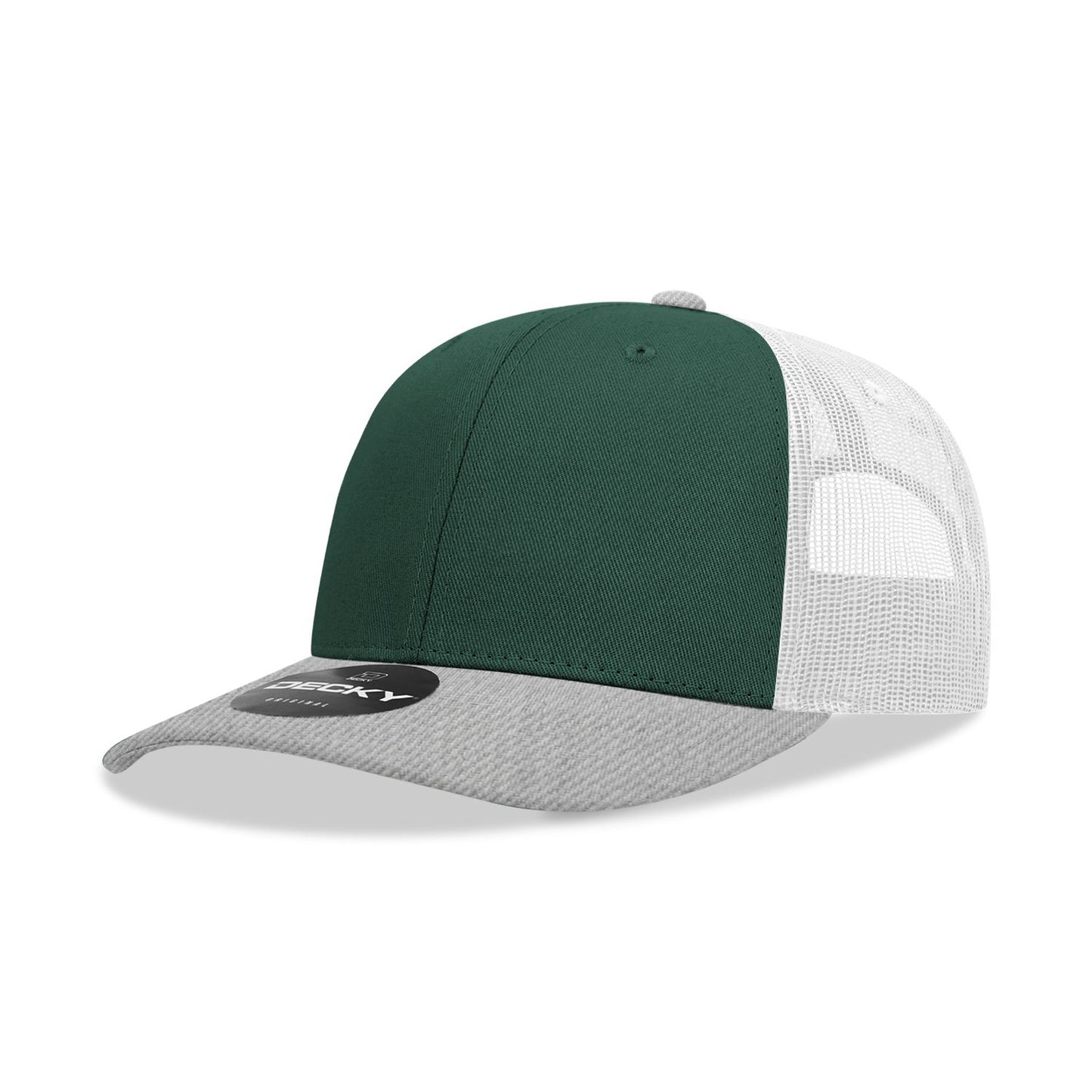 Decky 6021 Classic Trucker Hat, 6 Panel Mid Profile Trucker Cap (Colors 2 of 2) - Blank