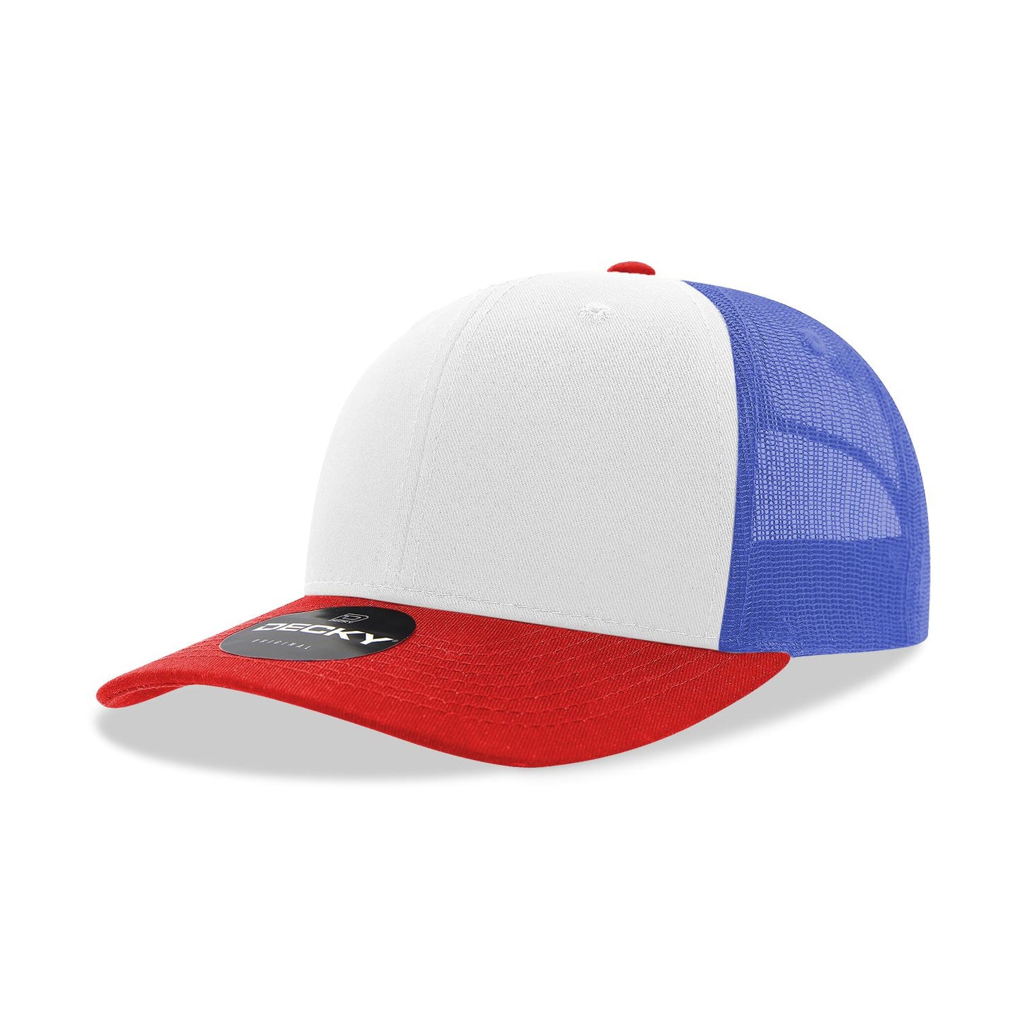 Decky 6021 Classic Trucker Hat, 6 Panel Mid Profile Trucker Cap - Blank