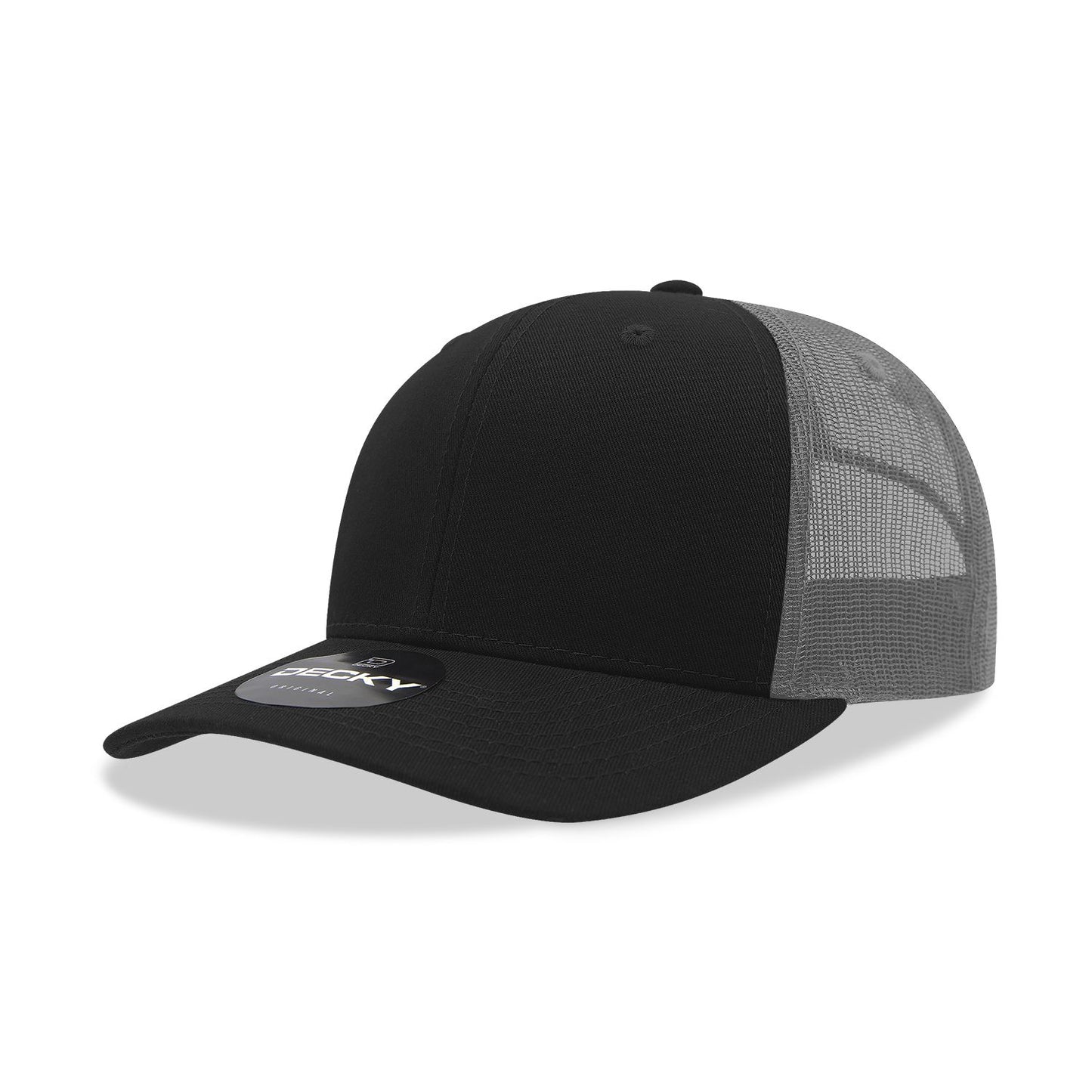 Decky 6021 Classic Trucker Hat, 6 Panel Mid Profile Trucker Cap - Blank