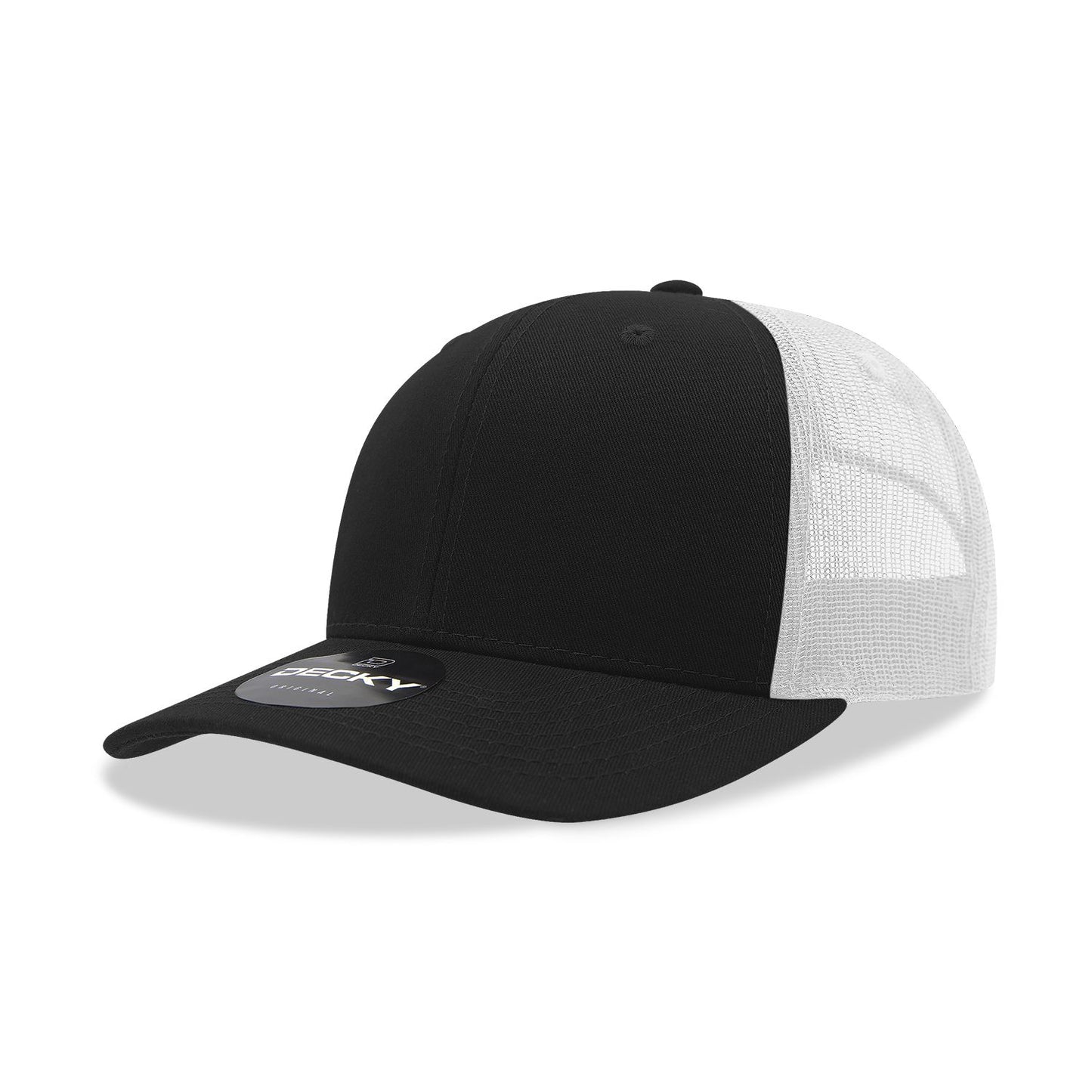 Decky 6021 Classic Trucker Hat, 6 Panel Mid Profile Trucker Cap - Blank
