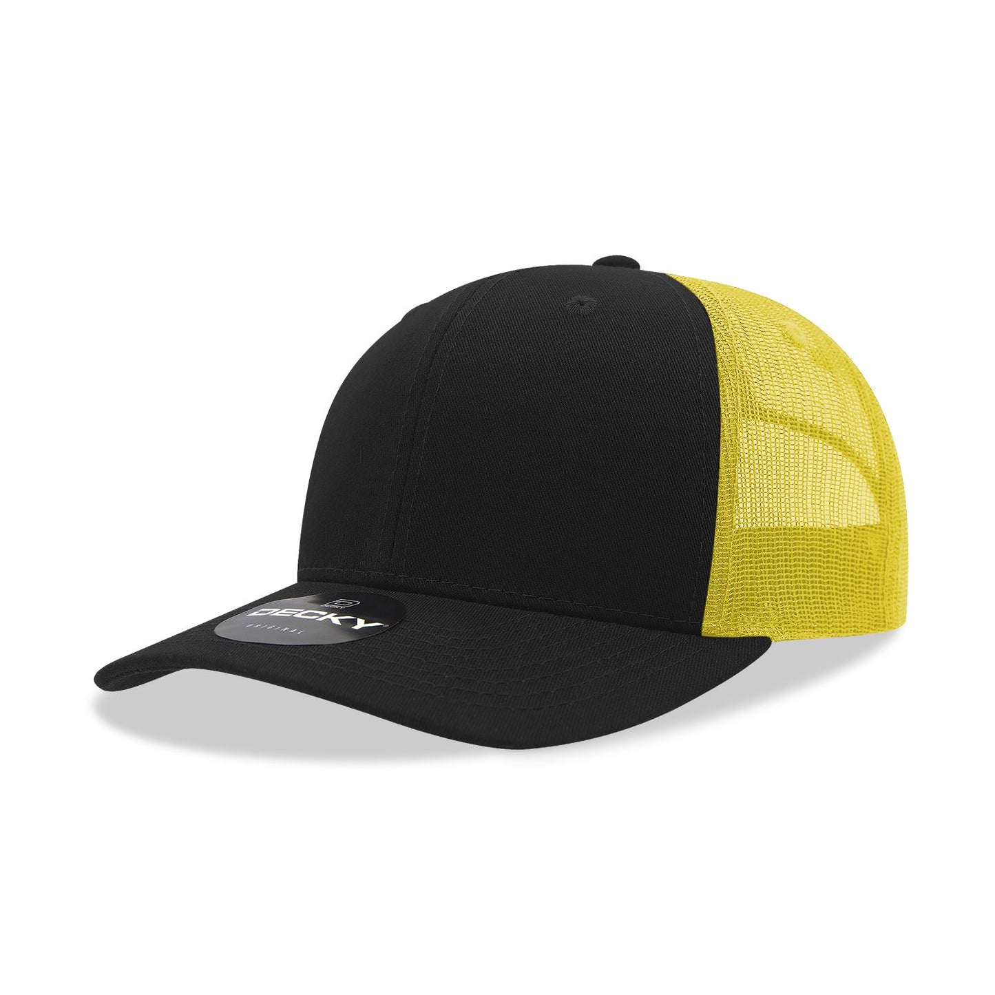 Decky 6021 Classic Trucker Hat, 6 Panel Mid Profile Trucker Cap - Blank