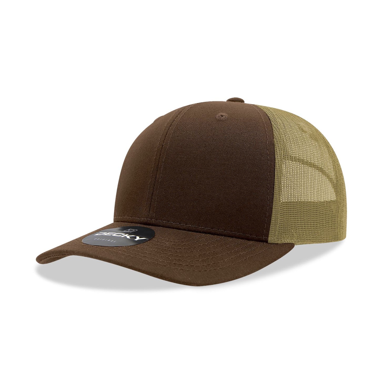 Decky 6021 Classic Trucker Hat, 6 Panel Mid Profile Trucker Cap - Blank