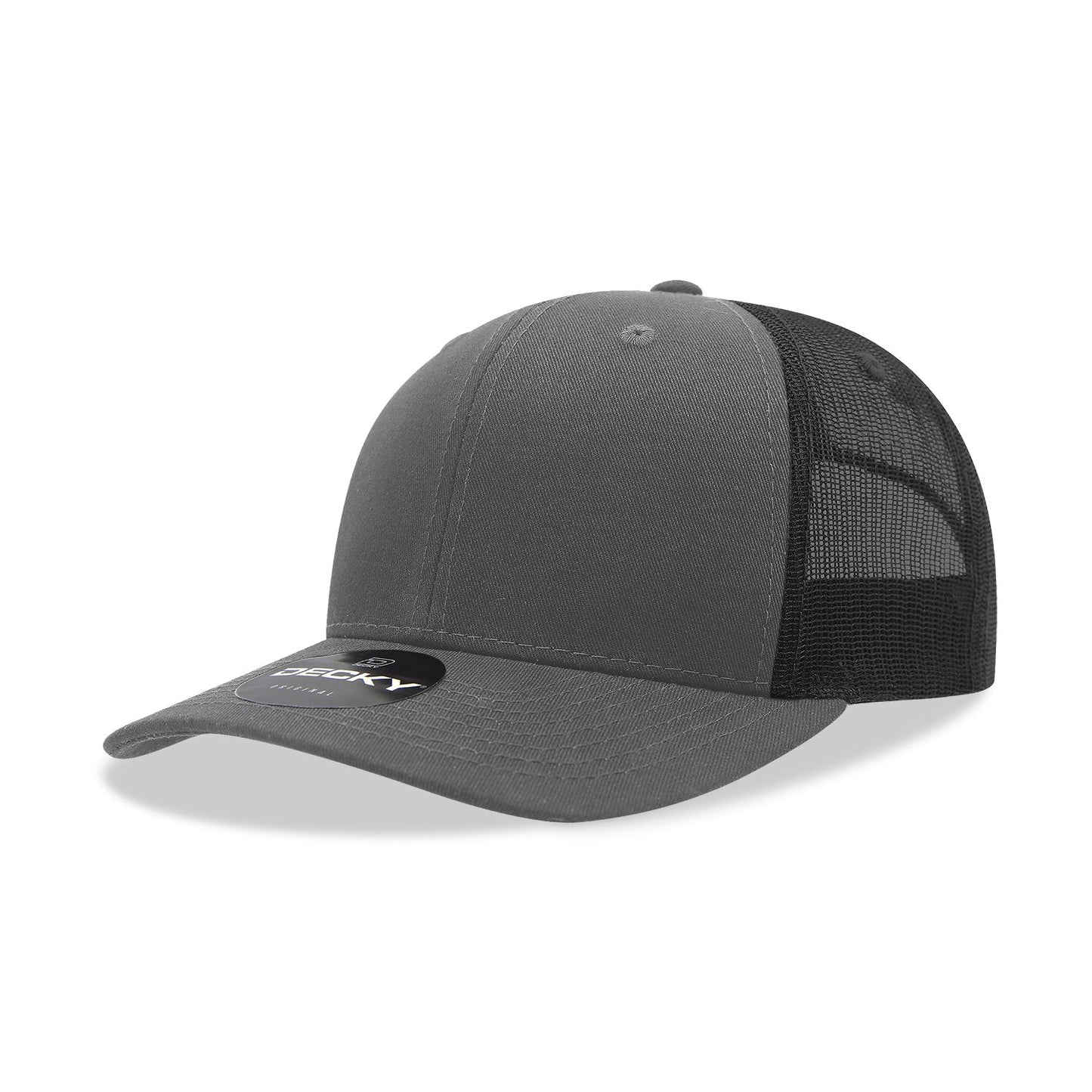 Decky 6021 Classic Trucker Hat, 6 Panel Mid Profile Trucker Cap - Blank