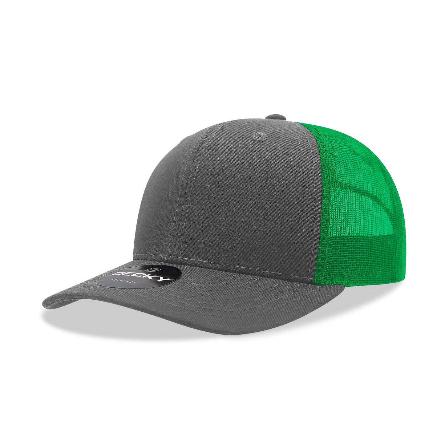 Decky 6021 Classic Trucker Hat, 6 Panel Mid Profile Trucker Cap - Blank