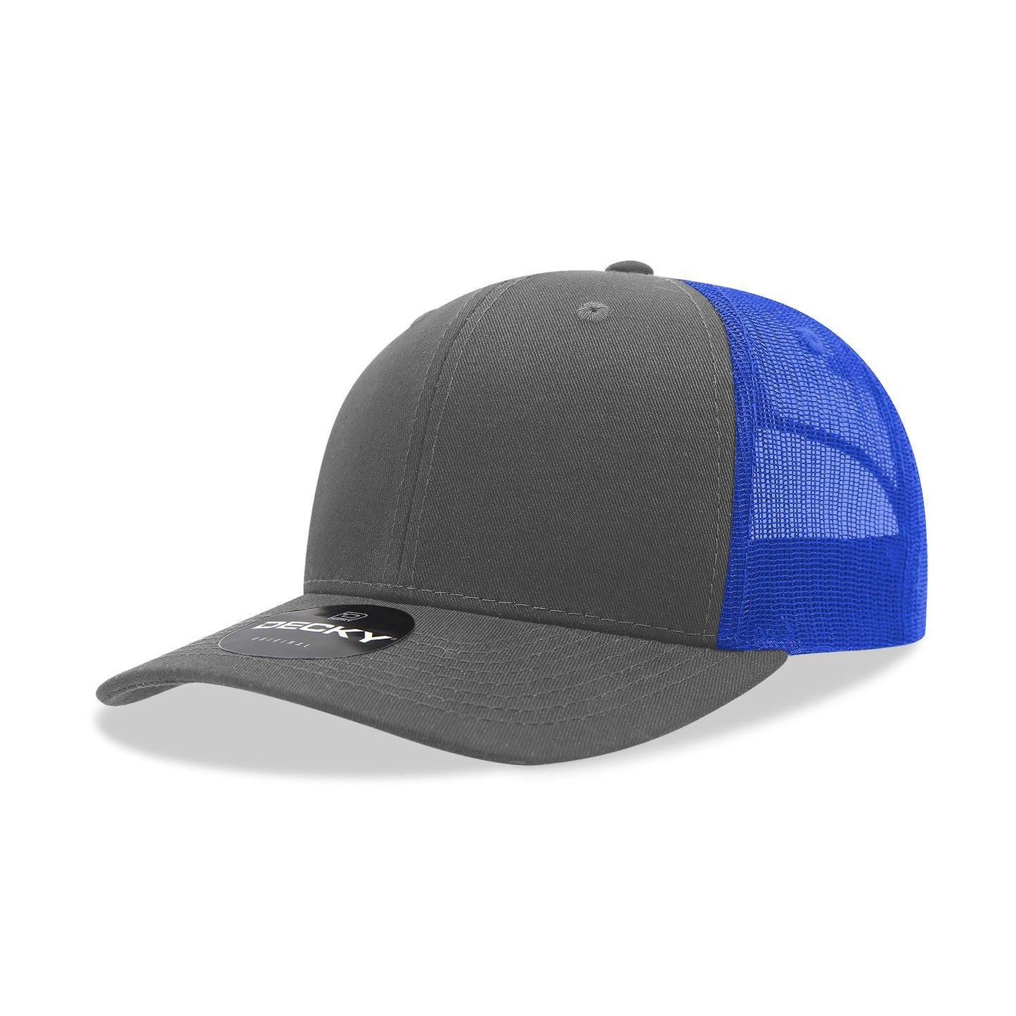 Decky 6021 Classic Trucker Hat, 6 Panel Mid Profile Trucker Cap - Blank