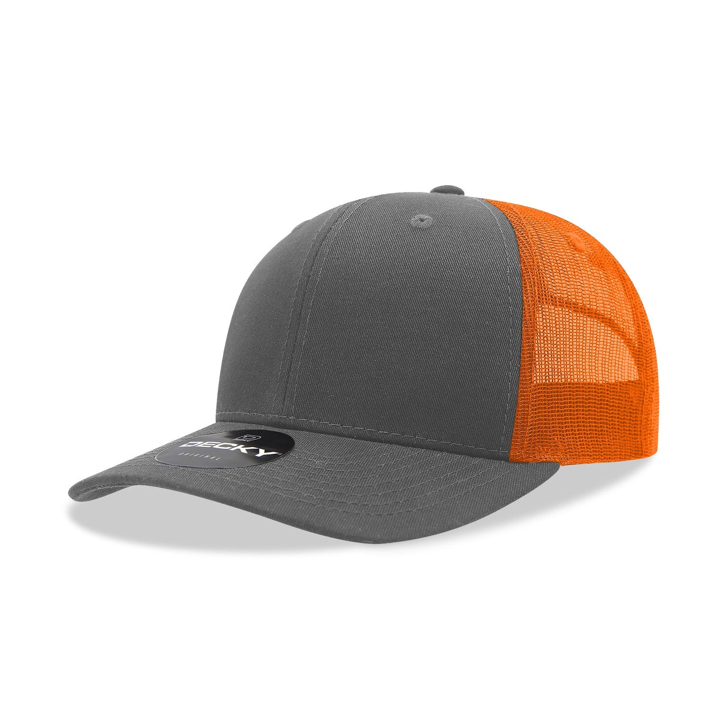 Decky 6021 Classic Trucker Hat, 6 Panel Mid Profile Trucker Cap - Blank