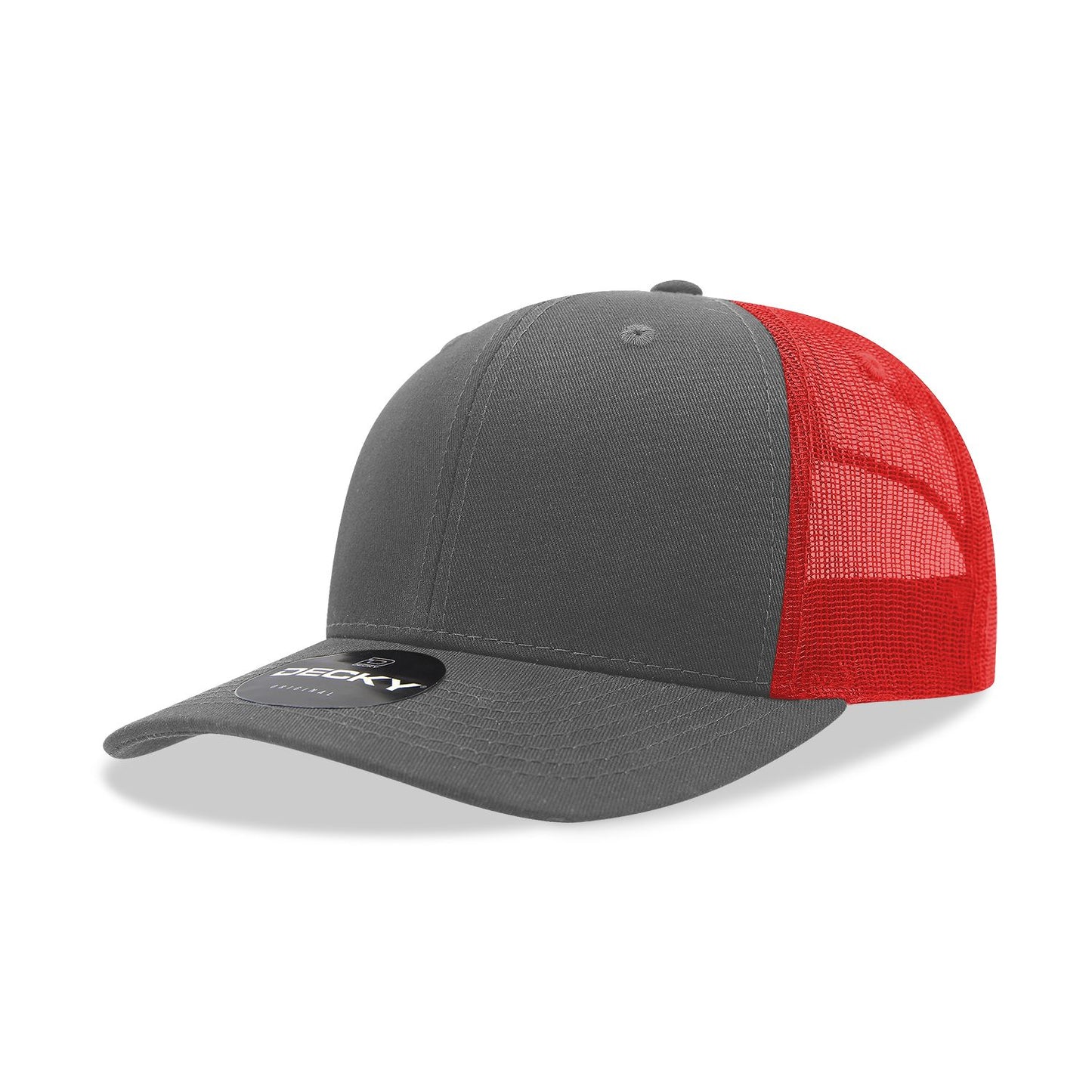 Decky 6021 Classic Trucker Hat, 6 Panel Mid Profile Trucker Cap - Blank