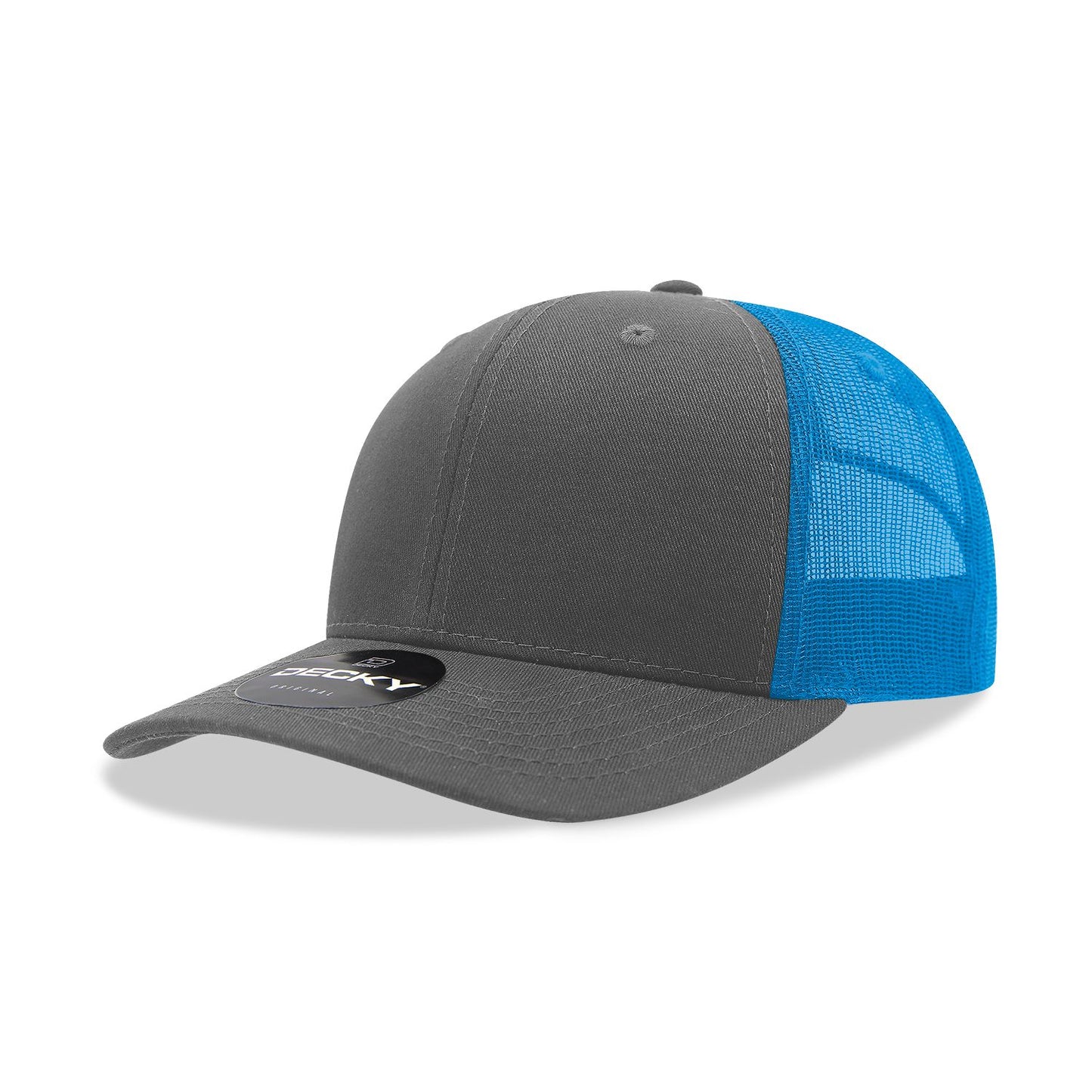 Decky 6021 Classic Trucker Hat, 6 Panel Mid Profile Trucker Cap - Blank