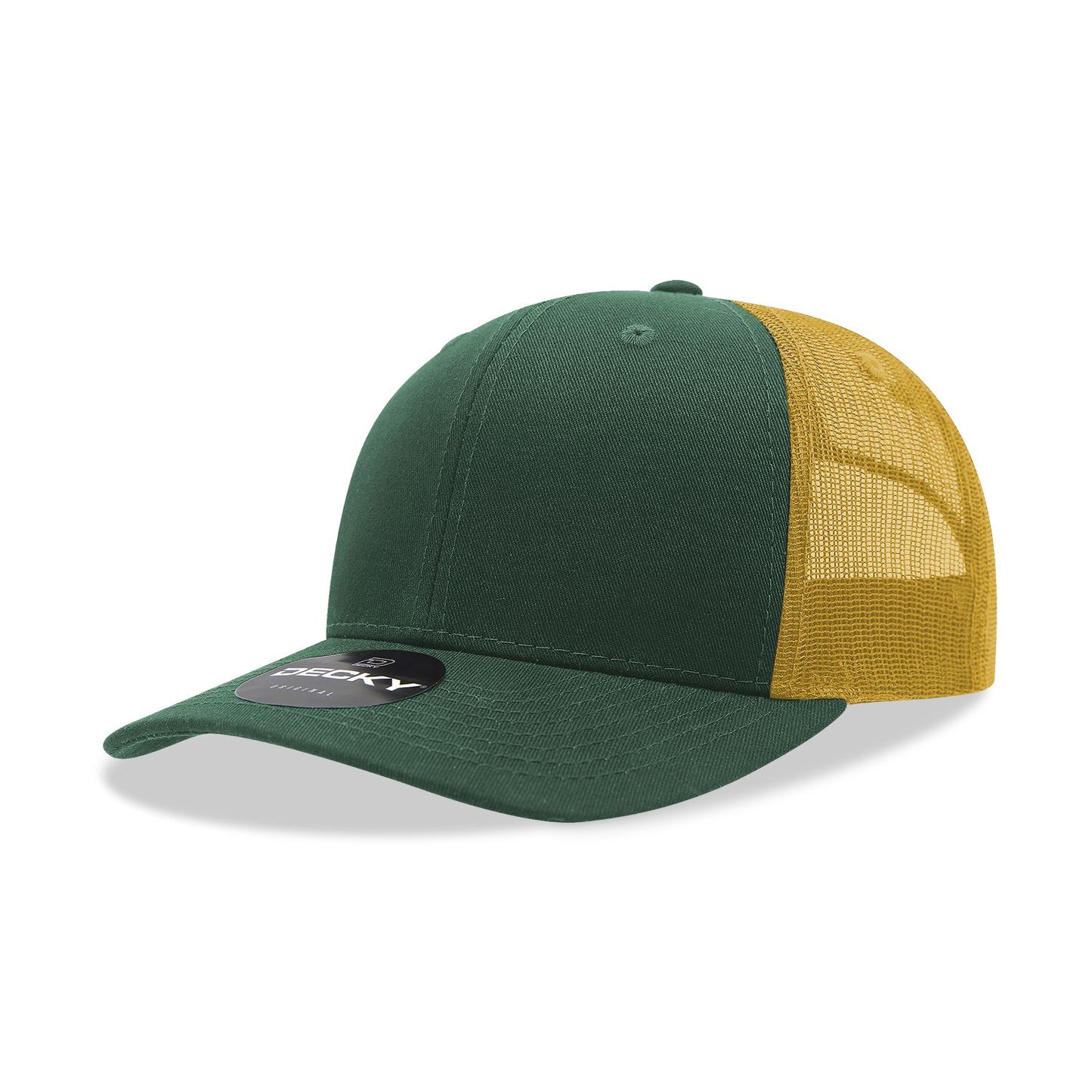 Decky 6021 Classic Trucker Hat, 6 Panel Mid Profile Trucker Cap - Blank