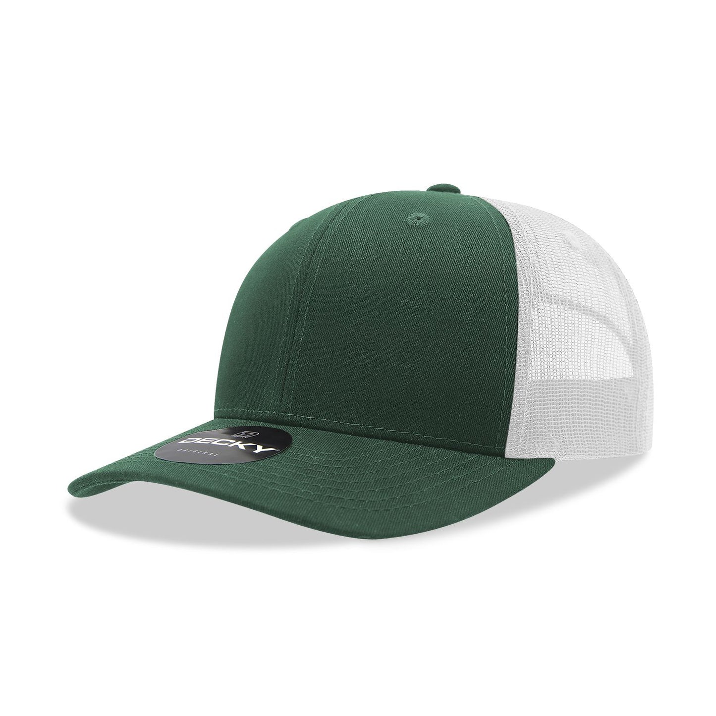 Decky 6021 Classic Trucker Hat, 6 Panel Mid Profile Trucker Cap - Blank