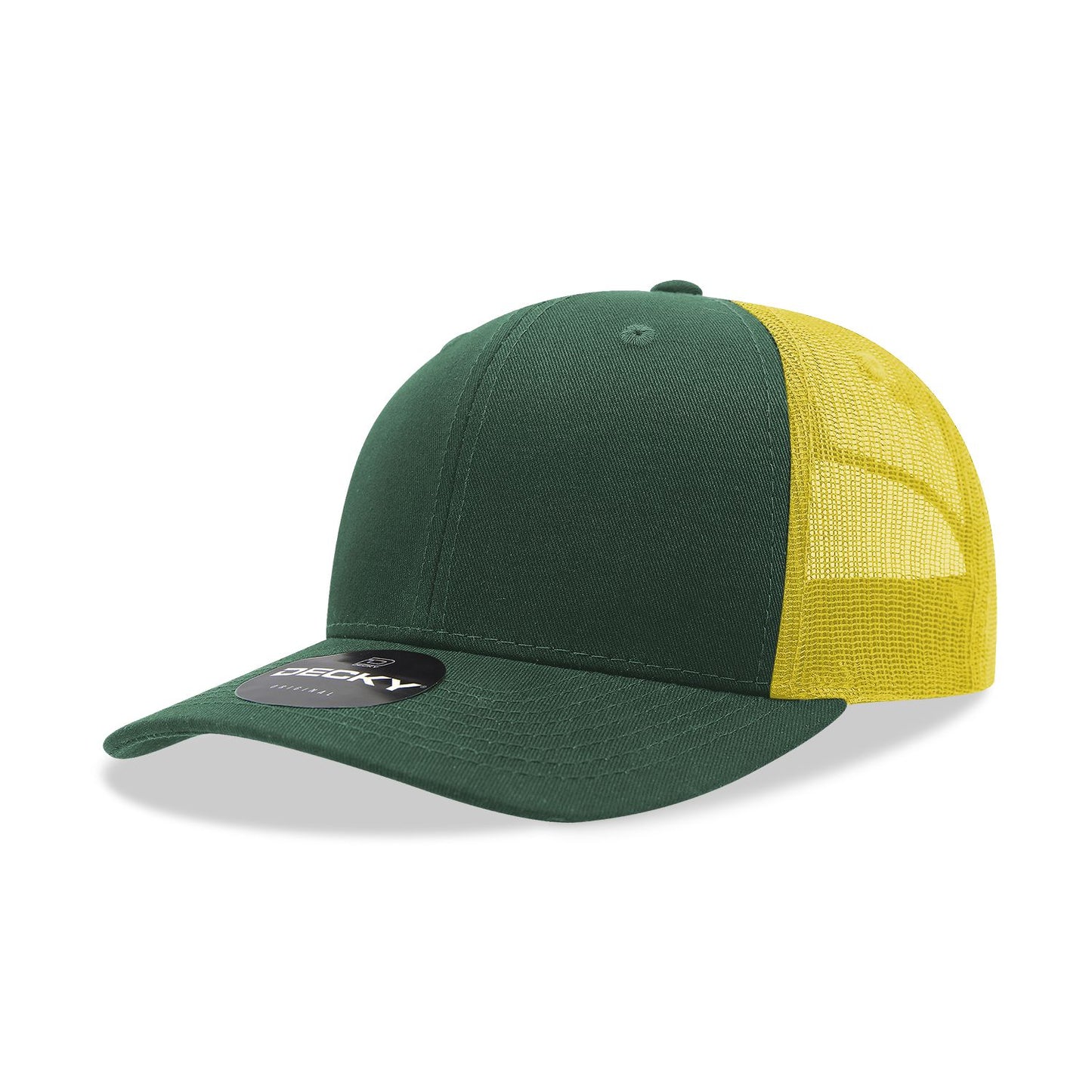 Decky 6021 Classic Trucker Hat, 6 Panel Mid Profile Trucker Cap - Blank