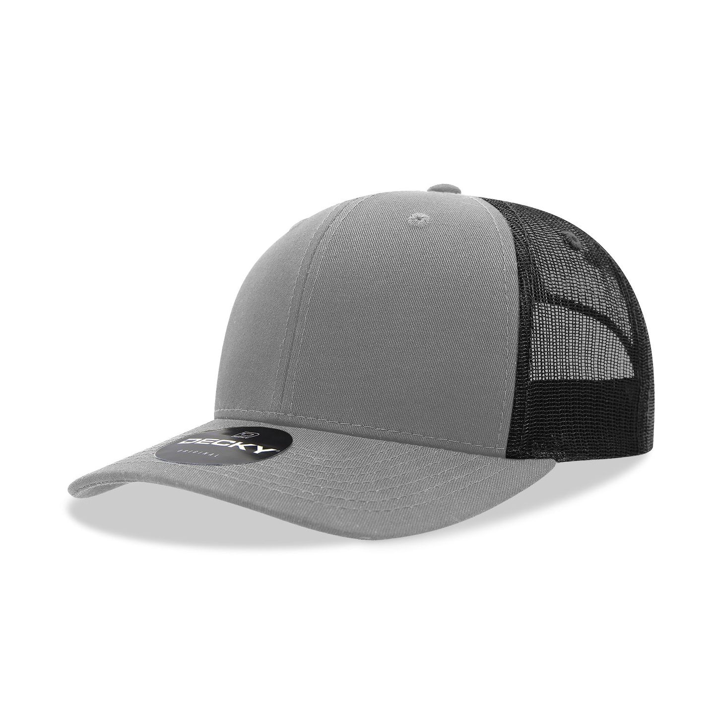 Decky 6021 Classic Trucker Hat, 6 Panel Mid Profile Trucker Cap - Blank