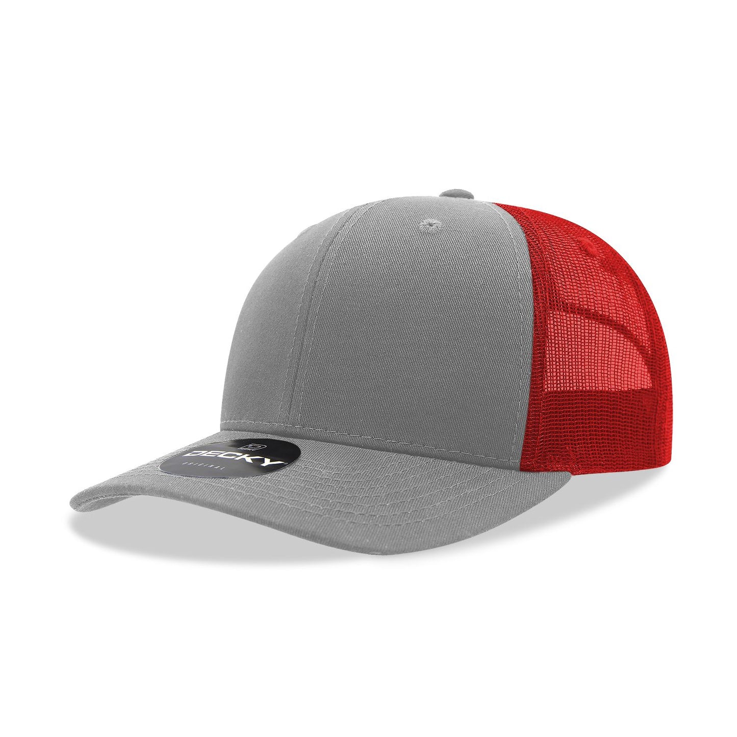 Decky 6021 Classic Trucker Hat, 6 Panel Mid Profile Trucker Cap - Blank