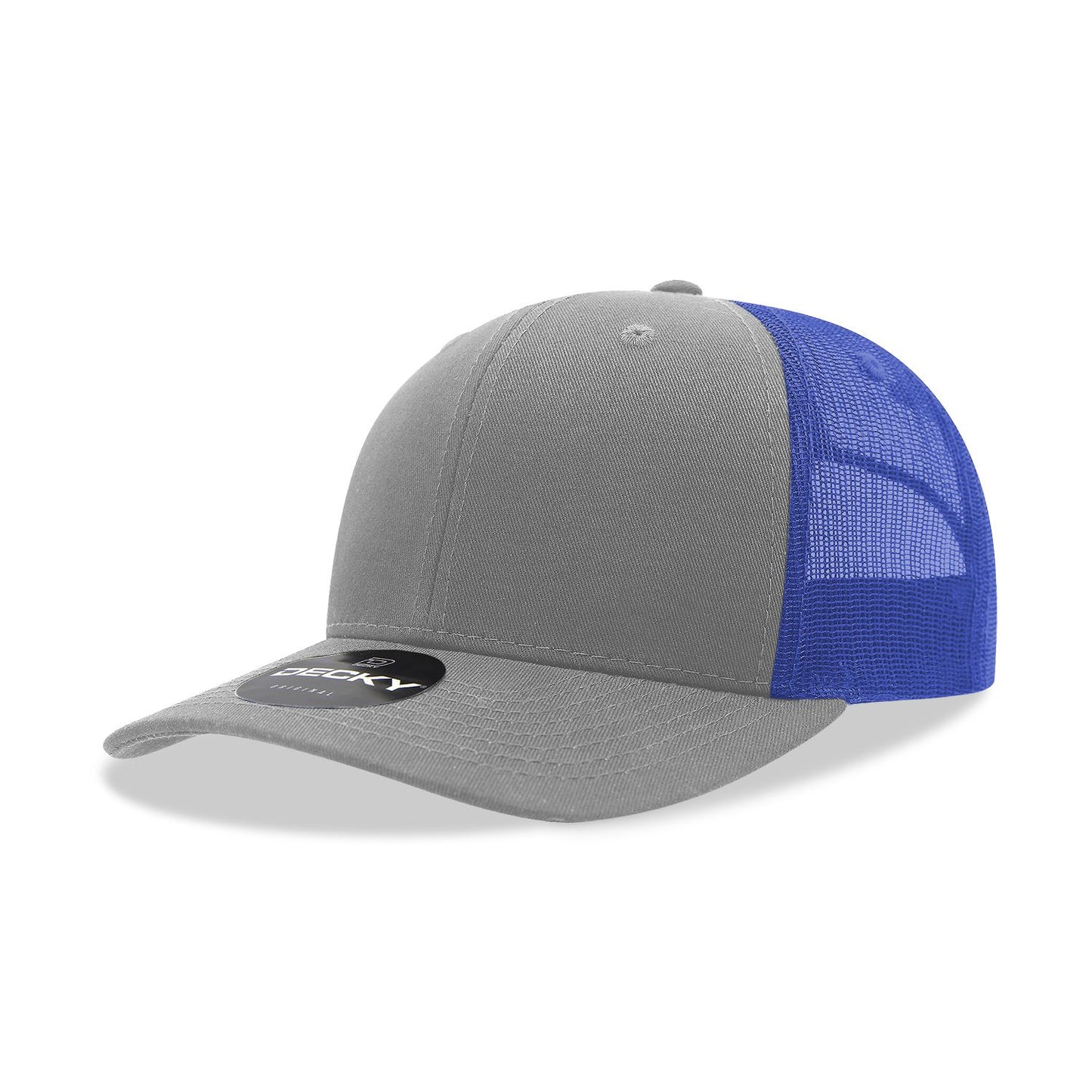 Decky 6021 Classic Trucker Hat, 6 Panel Mid Profile Trucker Cap - Blank