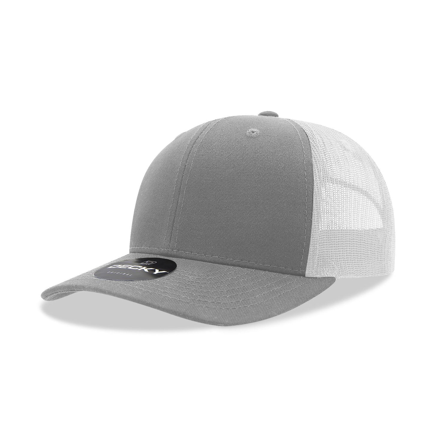 Decky 6021 Classic Trucker Hat, 6 Panel Mid Profile Trucker Cap - Blank
