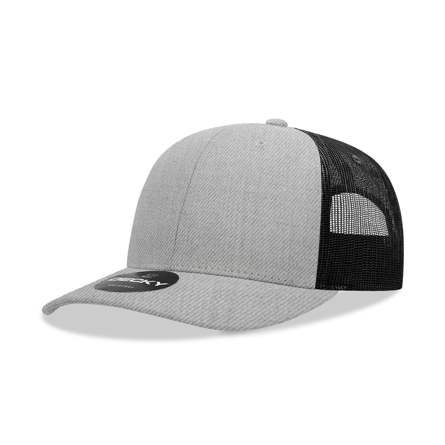 Decky 6021 Classic Trucker Hat, 6 Panel Mid Profile Trucker Cap - Blank