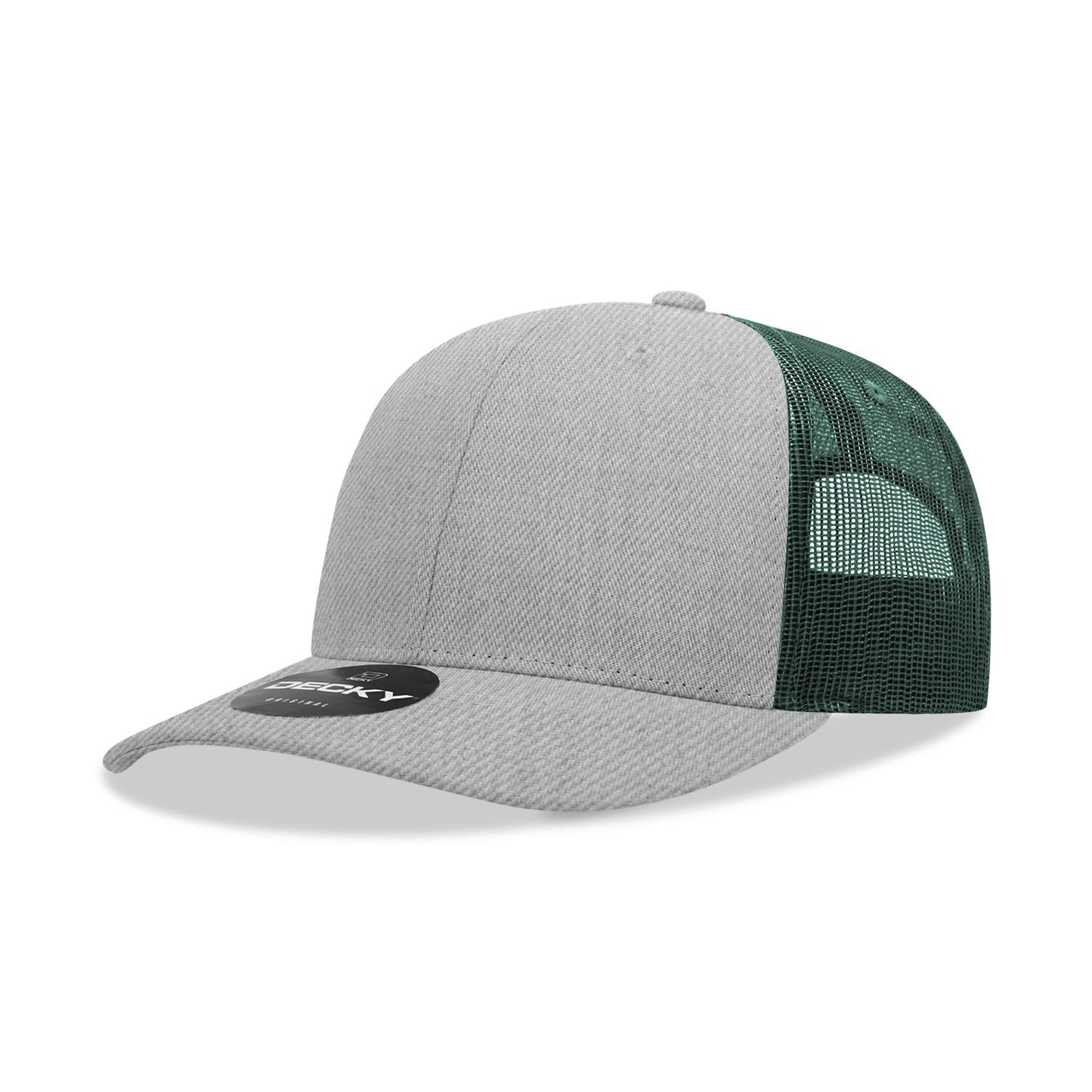Decky 6021 Classic Trucker Hat, 6 Panel Mid Profile Trucker Cap - Blank