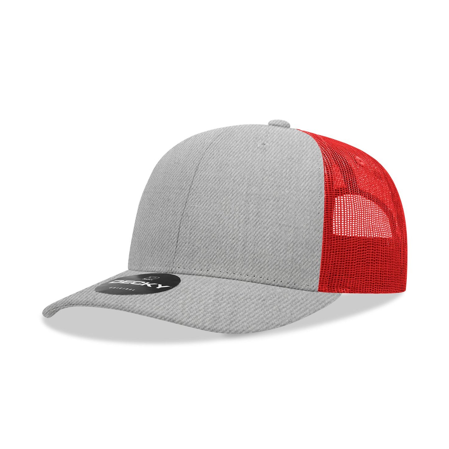 Decky 6021 Classic Trucker Hat, 6 Panel Mid Profile Trucker Cap - Blank