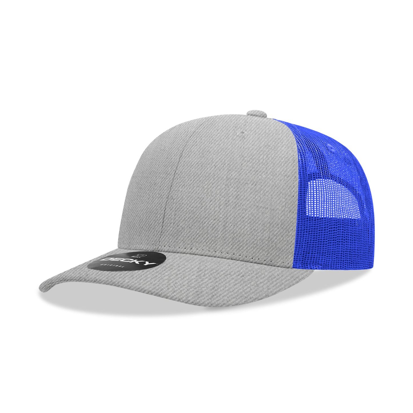 Decky 6021 Classic Trucker Hat, 6 Panel Mid Profile Trucker Cap - Blank