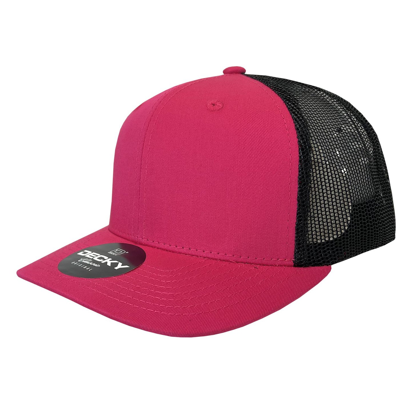 Decky 6021 Classic Trucker Hat, 6 Panel Mid Profile Trucker Cap - Blank